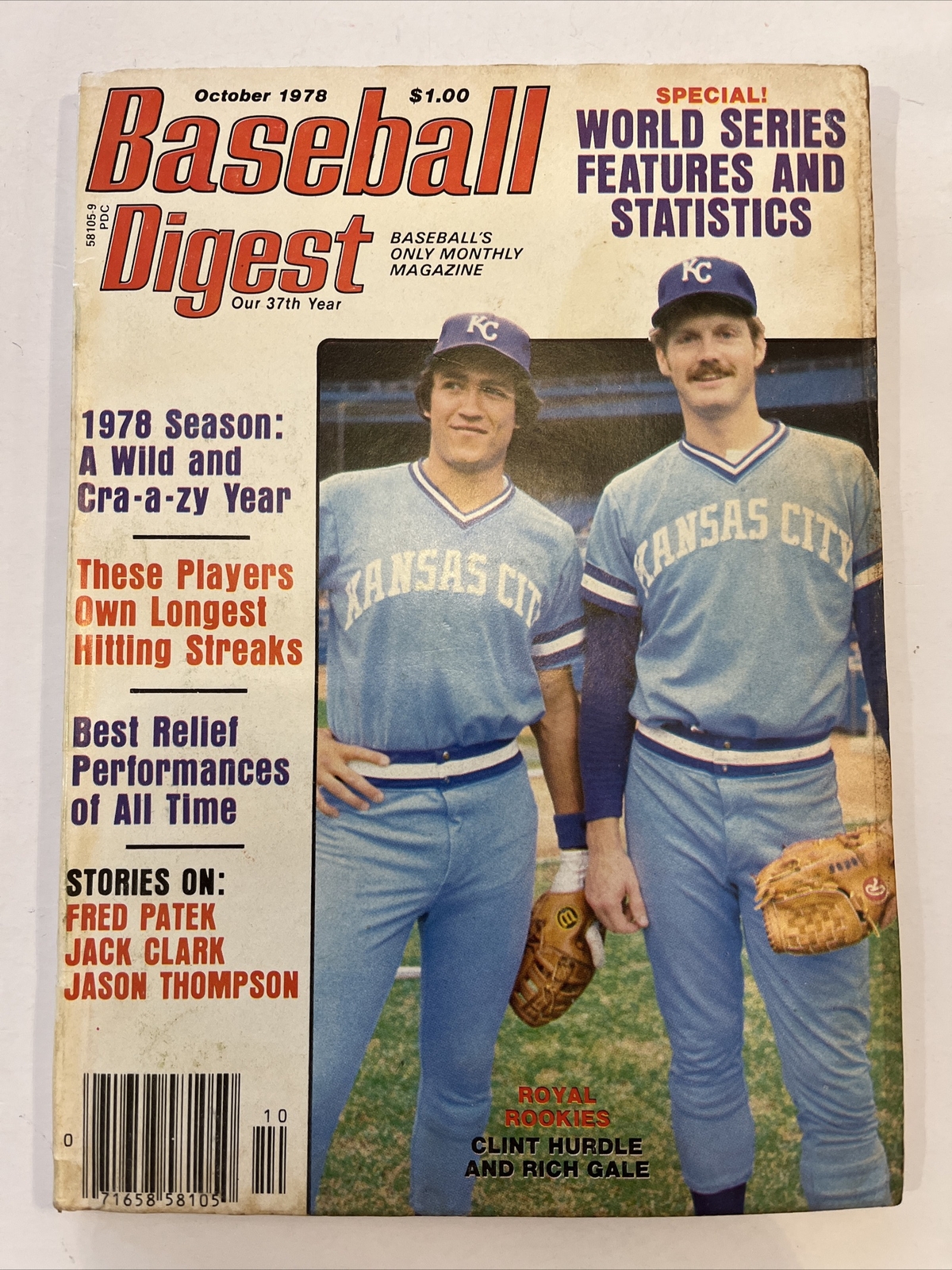 Baseball Digest Magazine October 1978 Kansas City Royals, Clint Hurdle (B6)