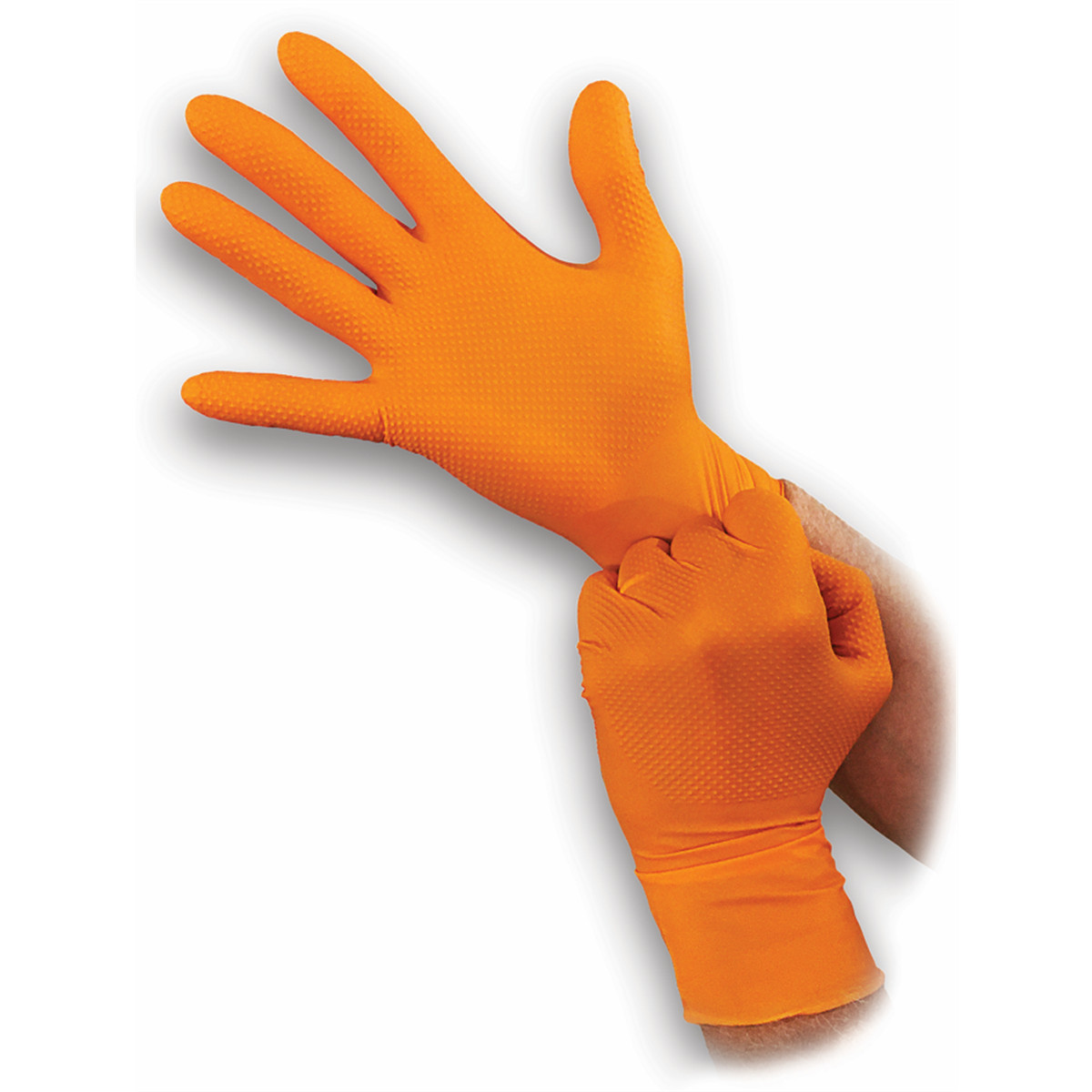 Atlantic Safety Company Super tough orange 8mil powder free nitrile disposable g