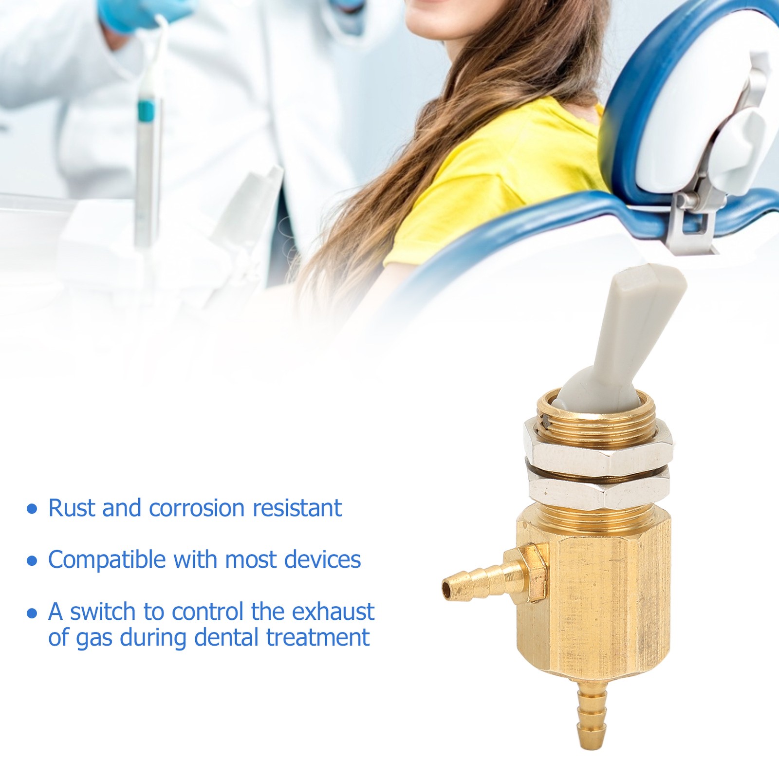 Professional Metal Dental Pulldown Switch Valve Toggle For Dental Chair Unit