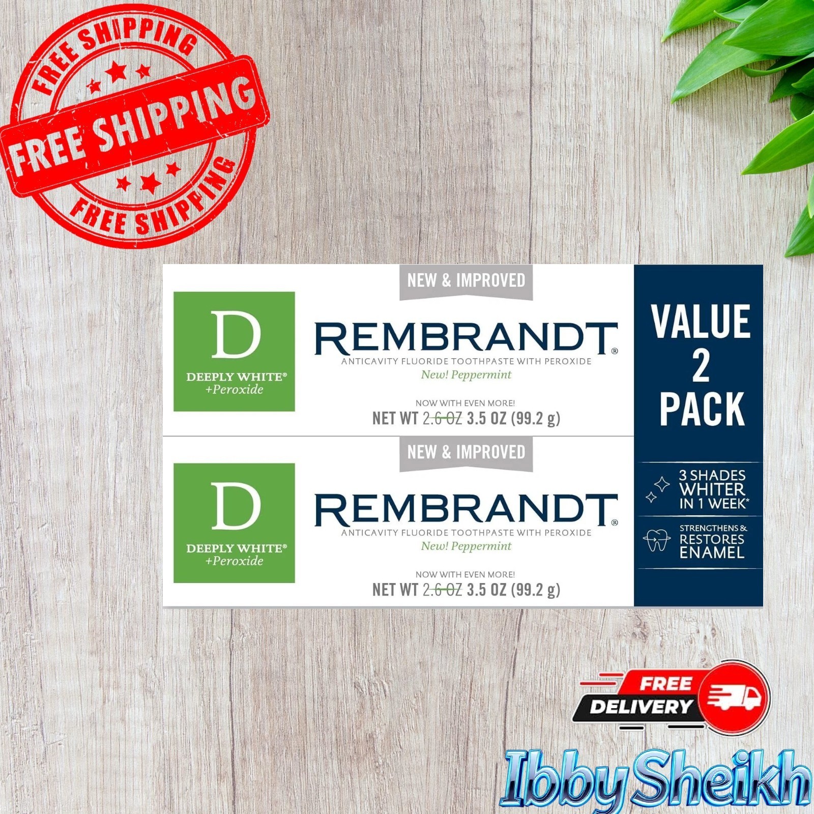 Deeply White + Peroxide Whitening Toothpaste, Peppermint Flavor, 3.5-Ounce