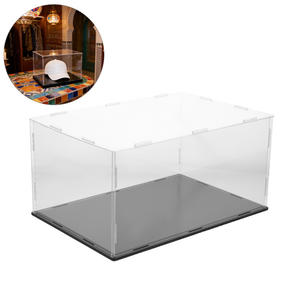 Transparent Hat Display Box Holder Merchandise Acrylic Stand