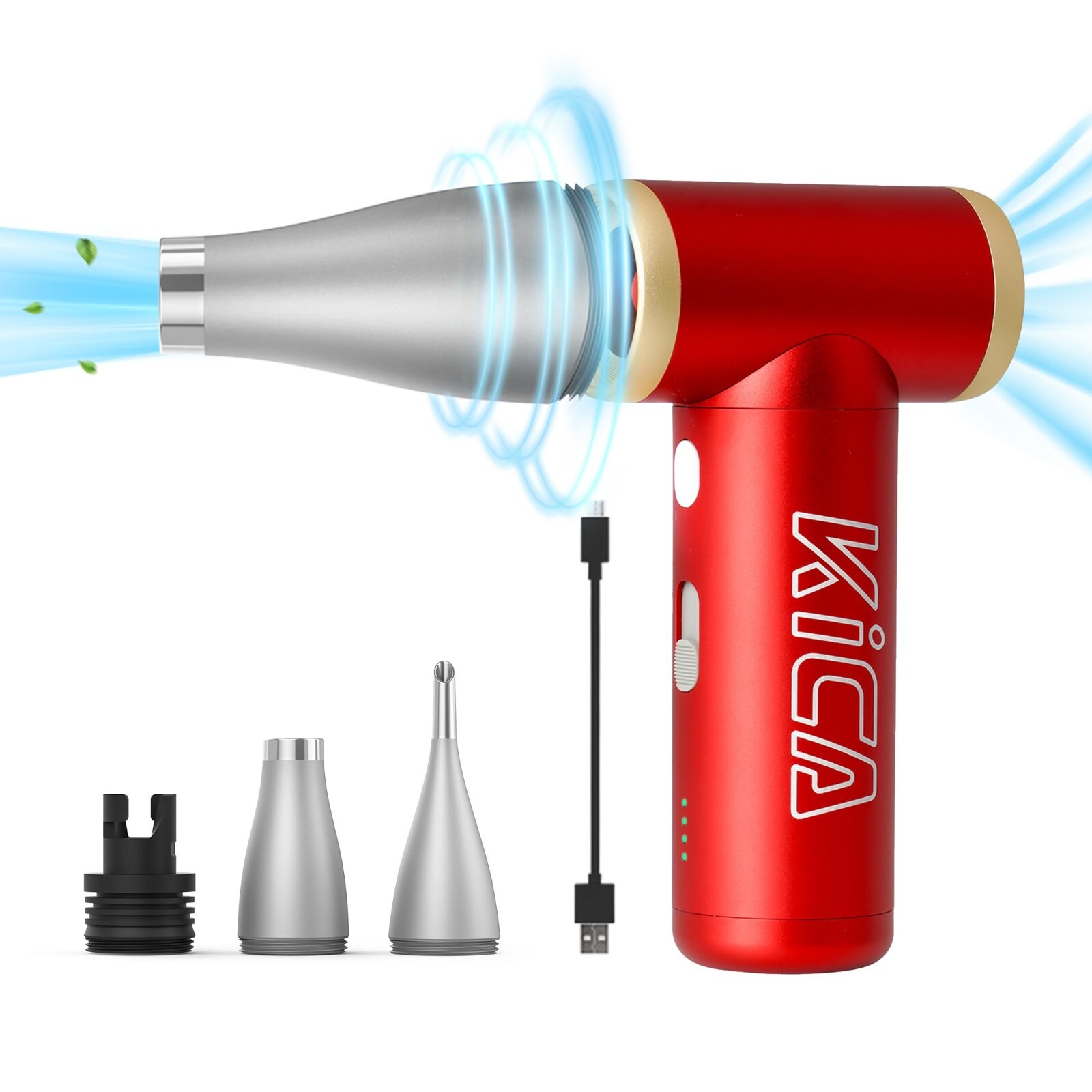 KiCA Jet Fan 2S Electric Air Duster Blower Turbo Fan PC Keyboard Cleaner | Red