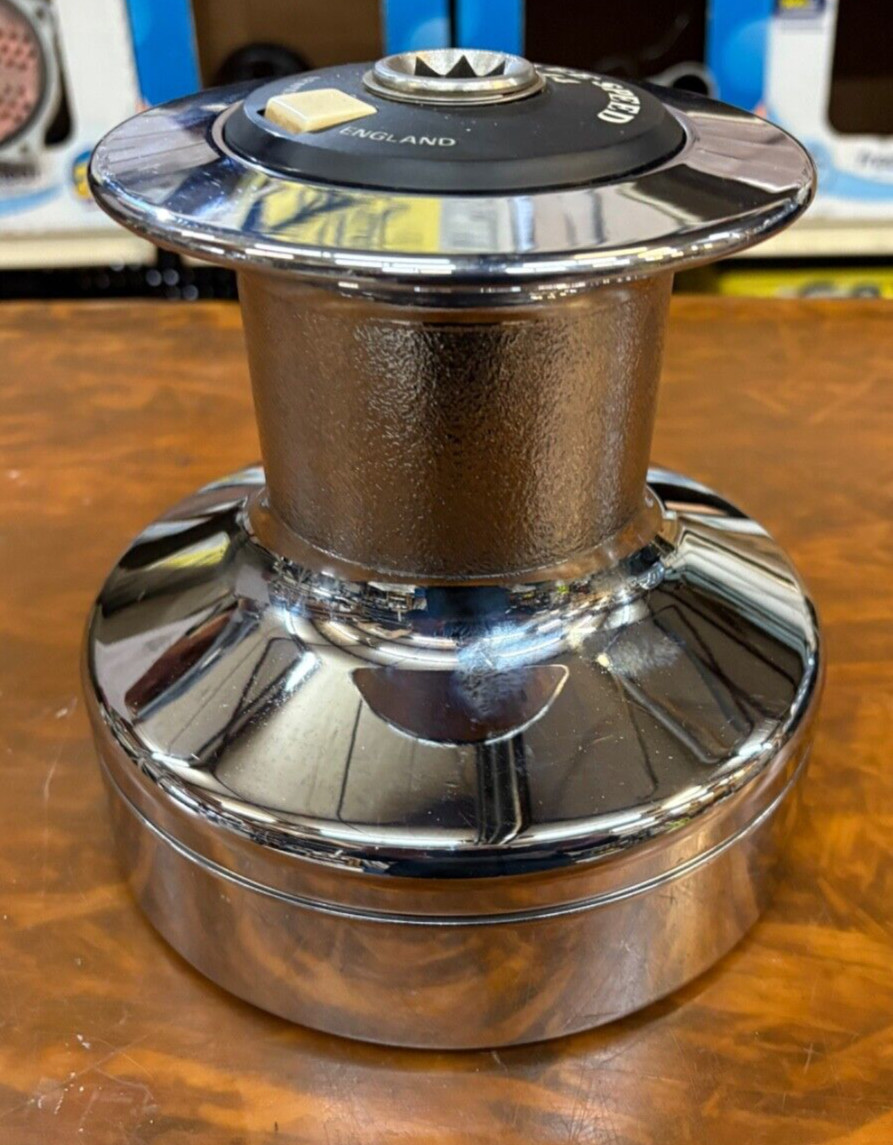 LEWMAR 44 3 SPD WINCH, CHROME BASE DIA 7" DRUM DIA 3.5" HEIGHT 7"