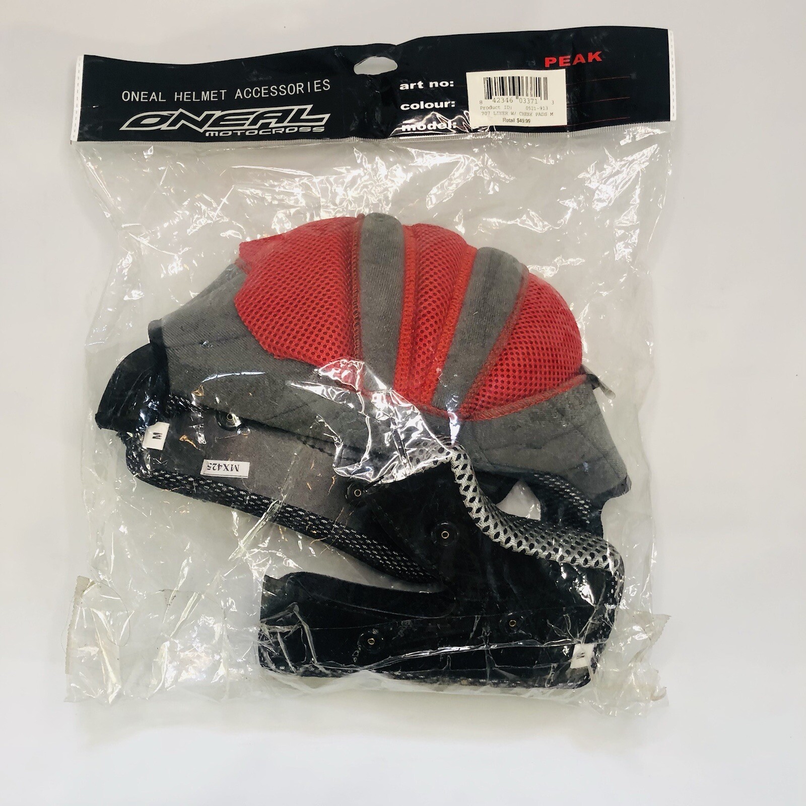 *New* Oneal Motocross Helmet Liner, Cheek Pads Sz M P/N # 0521-913 Cheek # MX425