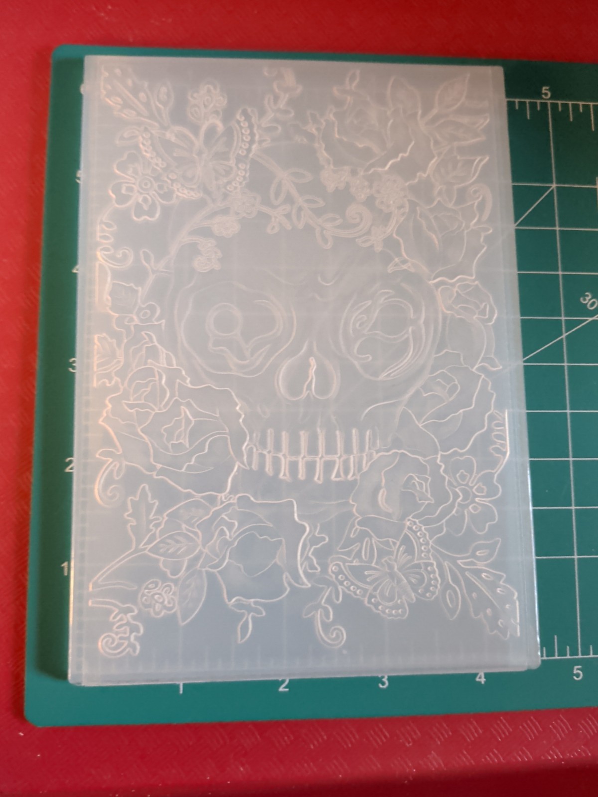 Universal Thin plastic 3d embossing folder Halloween Sugar Skull Day Of Dead