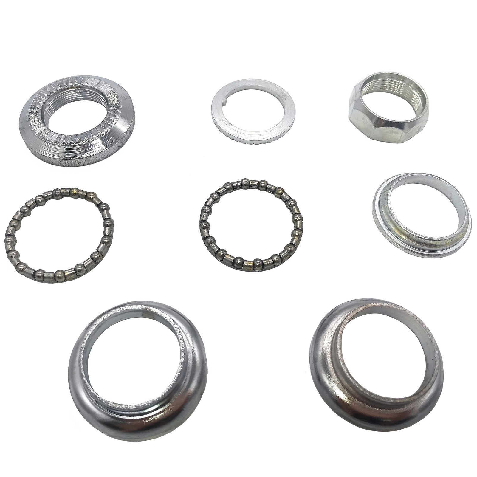 8 PCS Set Threaded Bicycle Headset Combo Front Fork Bowl Bearing Component