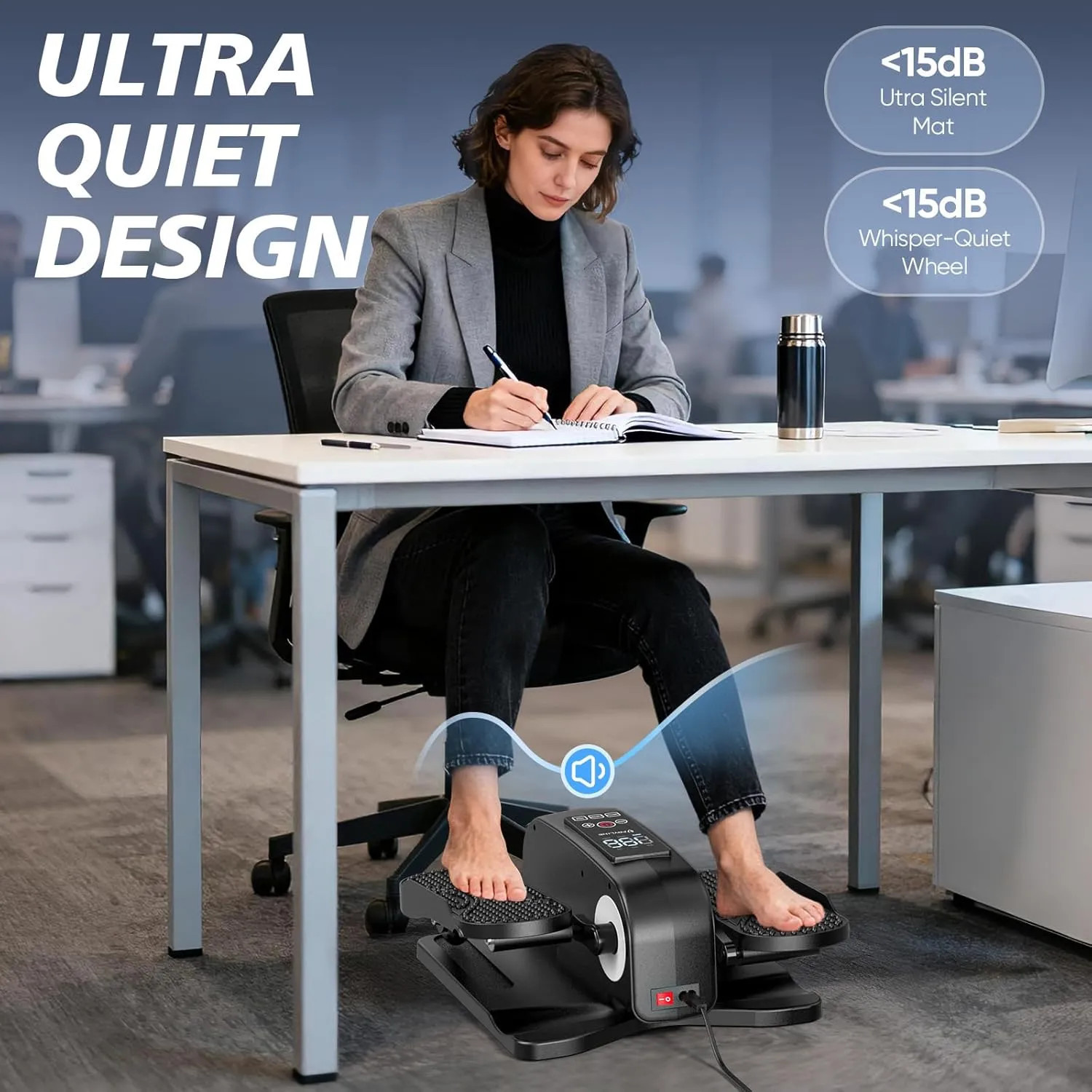 Under Desk Elliptical Machine Mini Leg Exerciser With Remote Quiet Portable Home