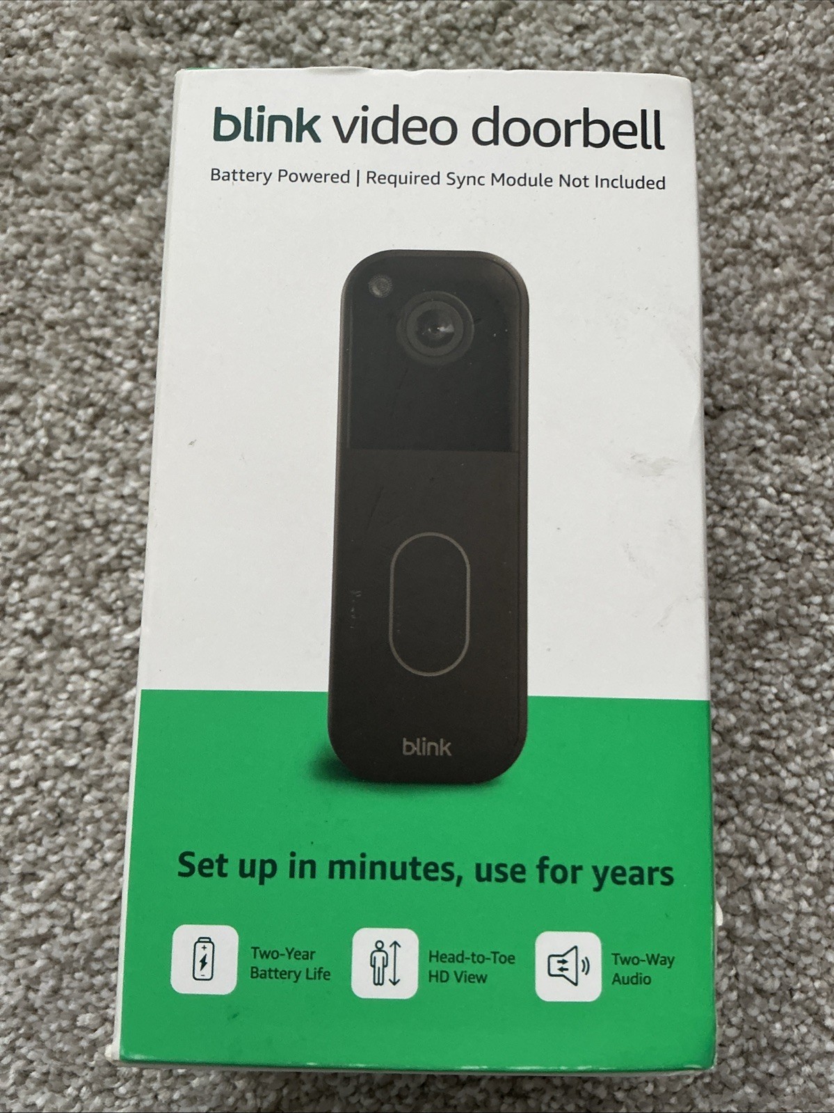Blink Video Doorbell (newest model) – Head-to-toe HD view Black, new sealed