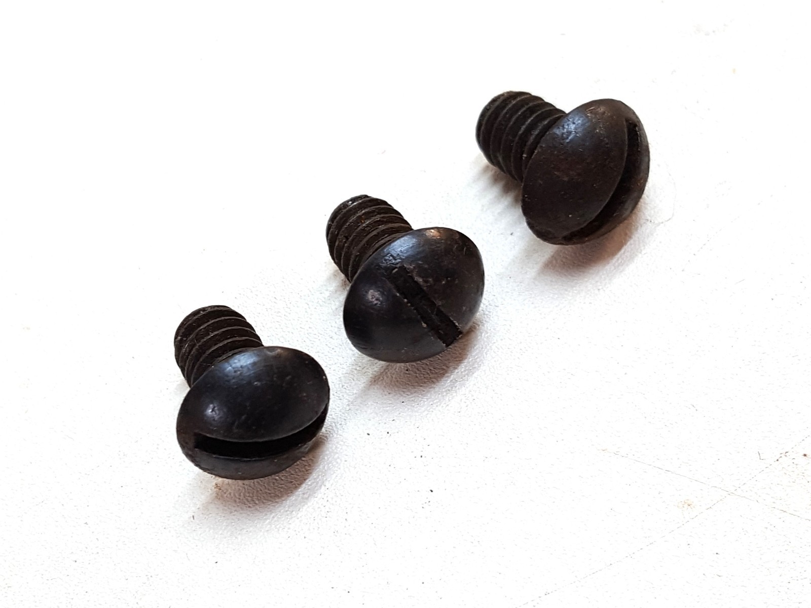 4526 Sargent No. 1080; Set of Three Round Head Slotted Screws, Black Annealed