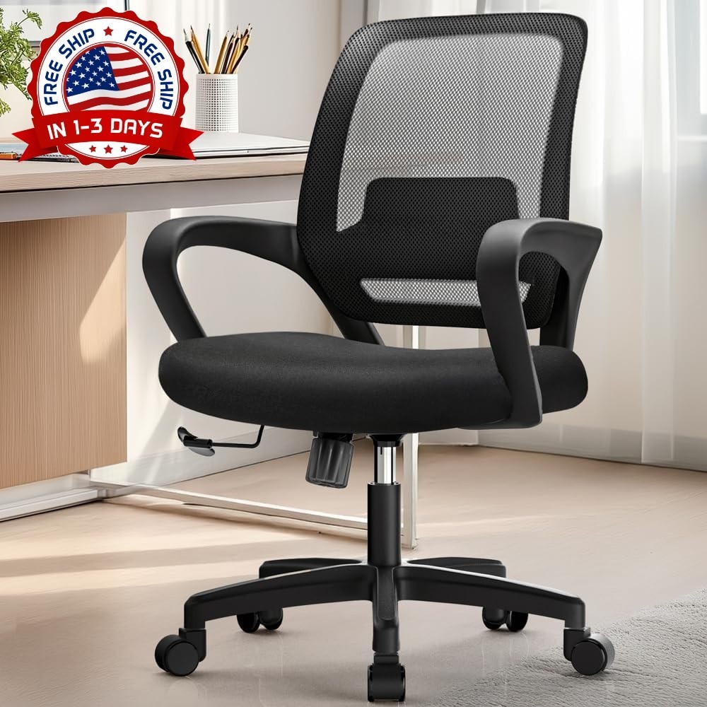 Silla de oficina ergonómica de malla con soporte lumbar y altura ajustable NUEVO