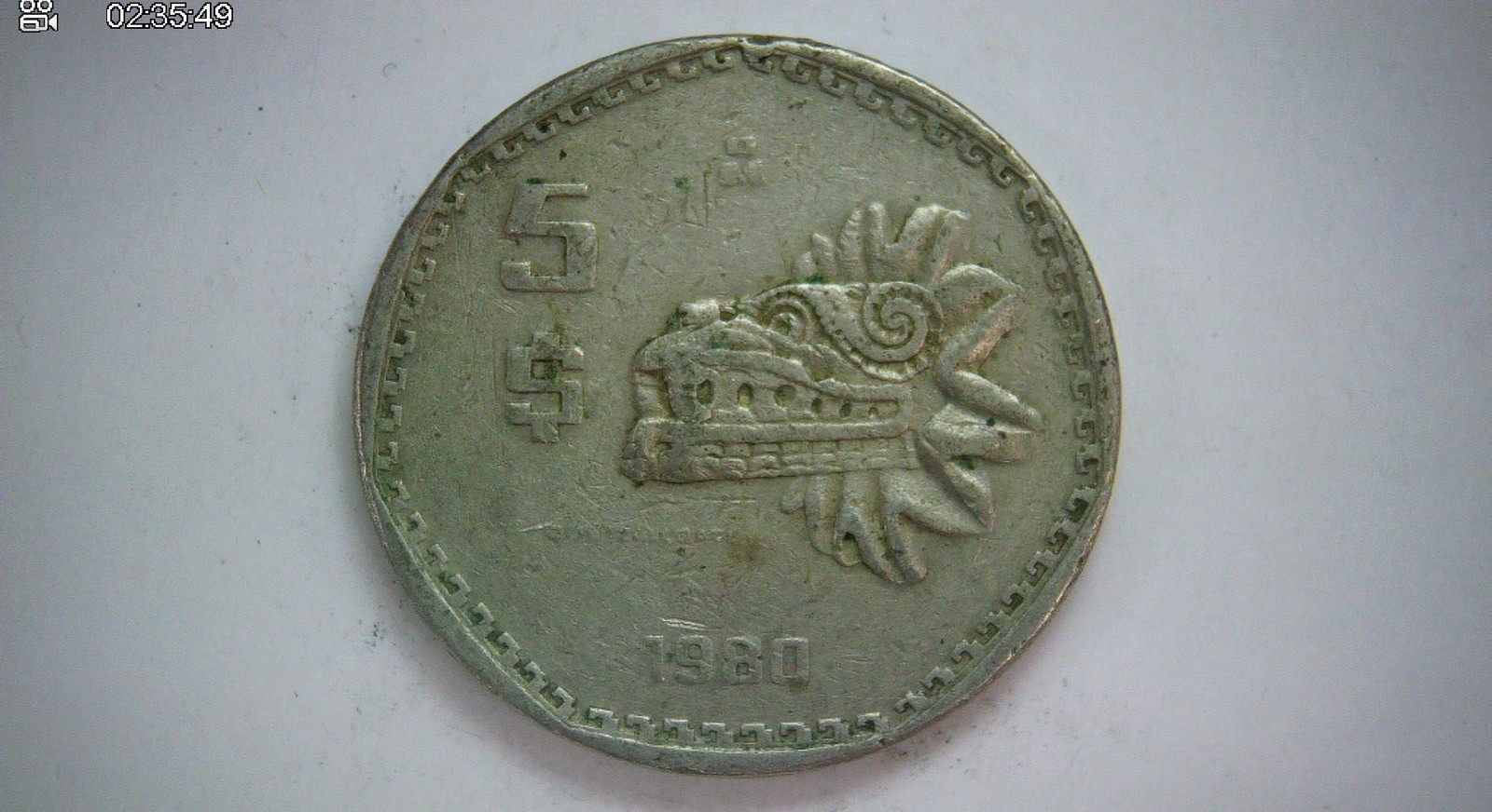 Mexico 1980 5 centavos Estados Unidos Mexicanos (Aztec calendar / Eagle and snak