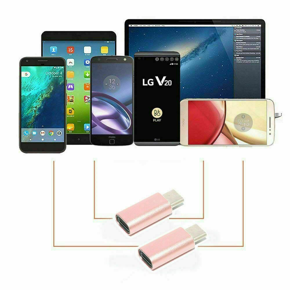 2 PCS 8 PIN DATA to USB C Type C Charging Adapter for Smart Phone iPhone