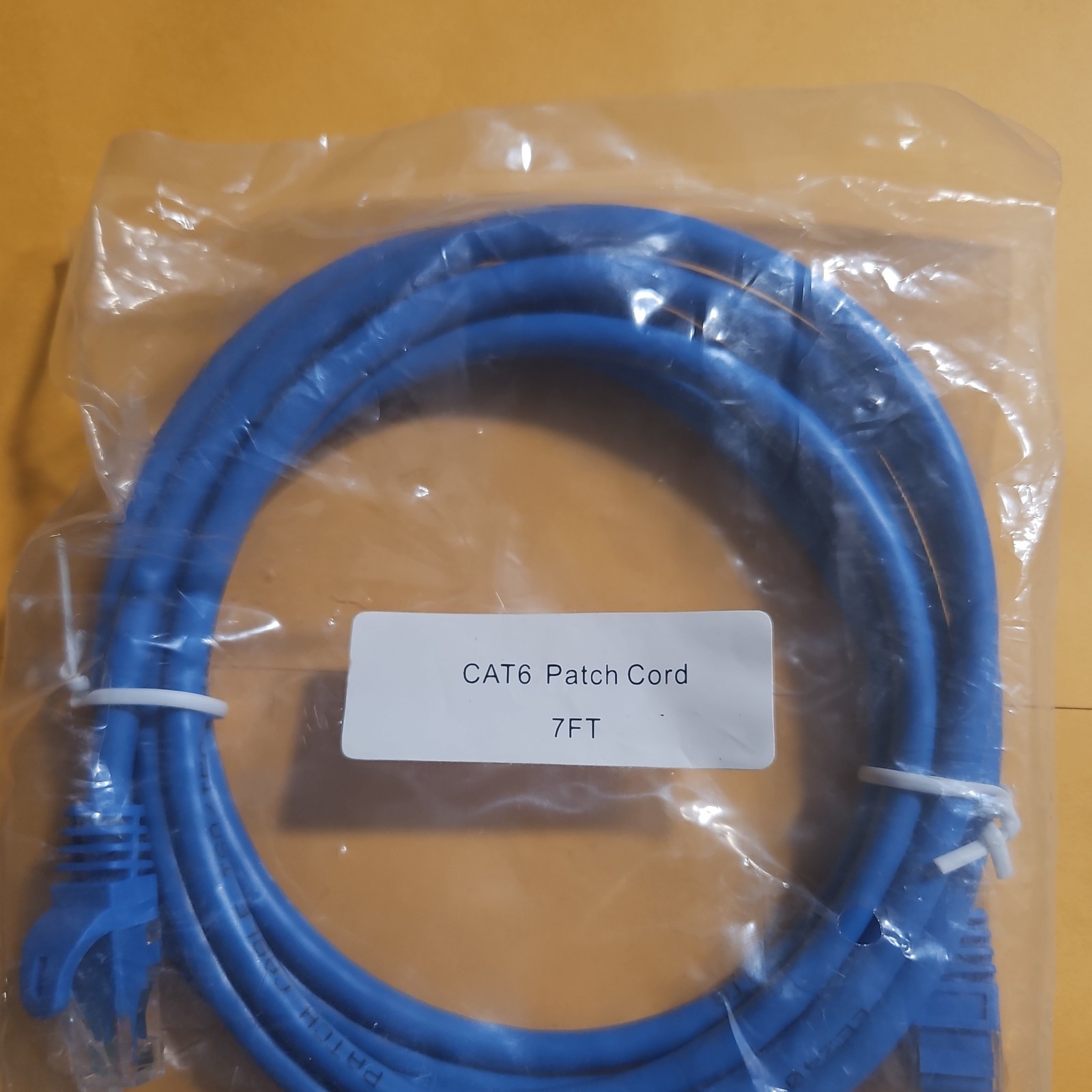 Cat6 Ethernet Patch Cable 7 ft Blue Round RJ-45 Male to RJ-45 Male
