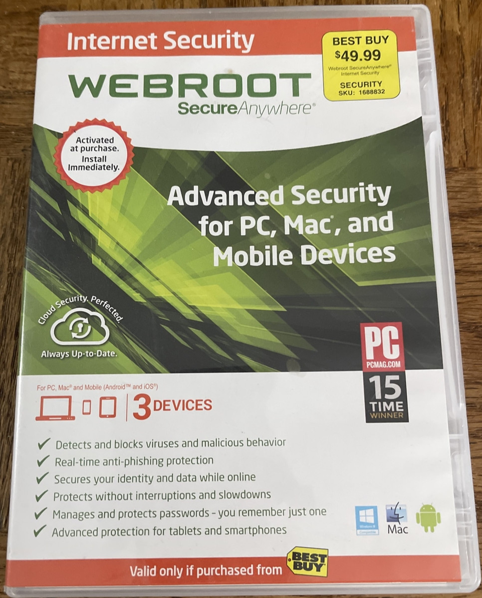 Webroot Secure Anywhere PC CD Rom Software