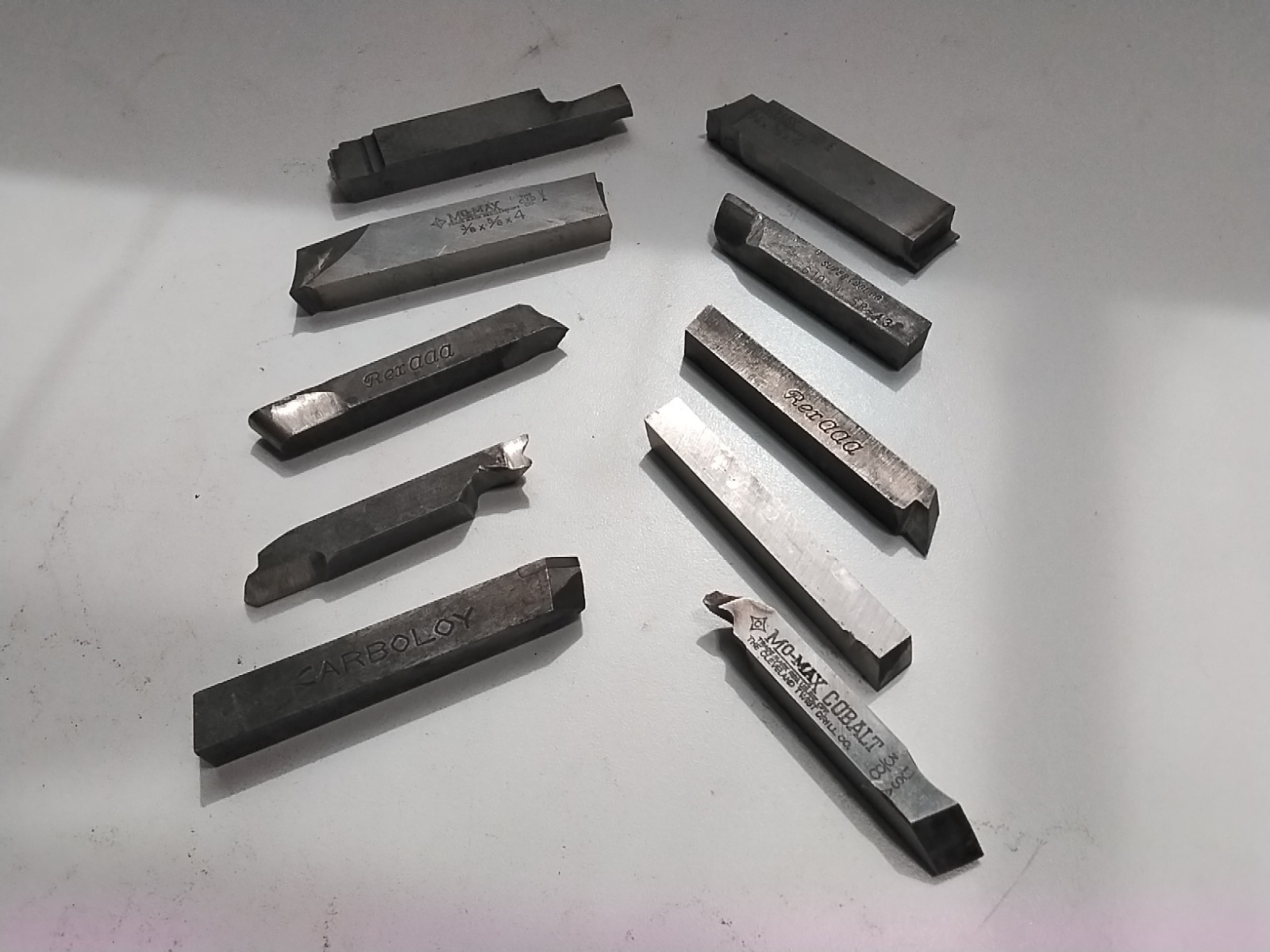 Lot Of 10 Machinist Carbide Tipped Lathe Tool Bits.