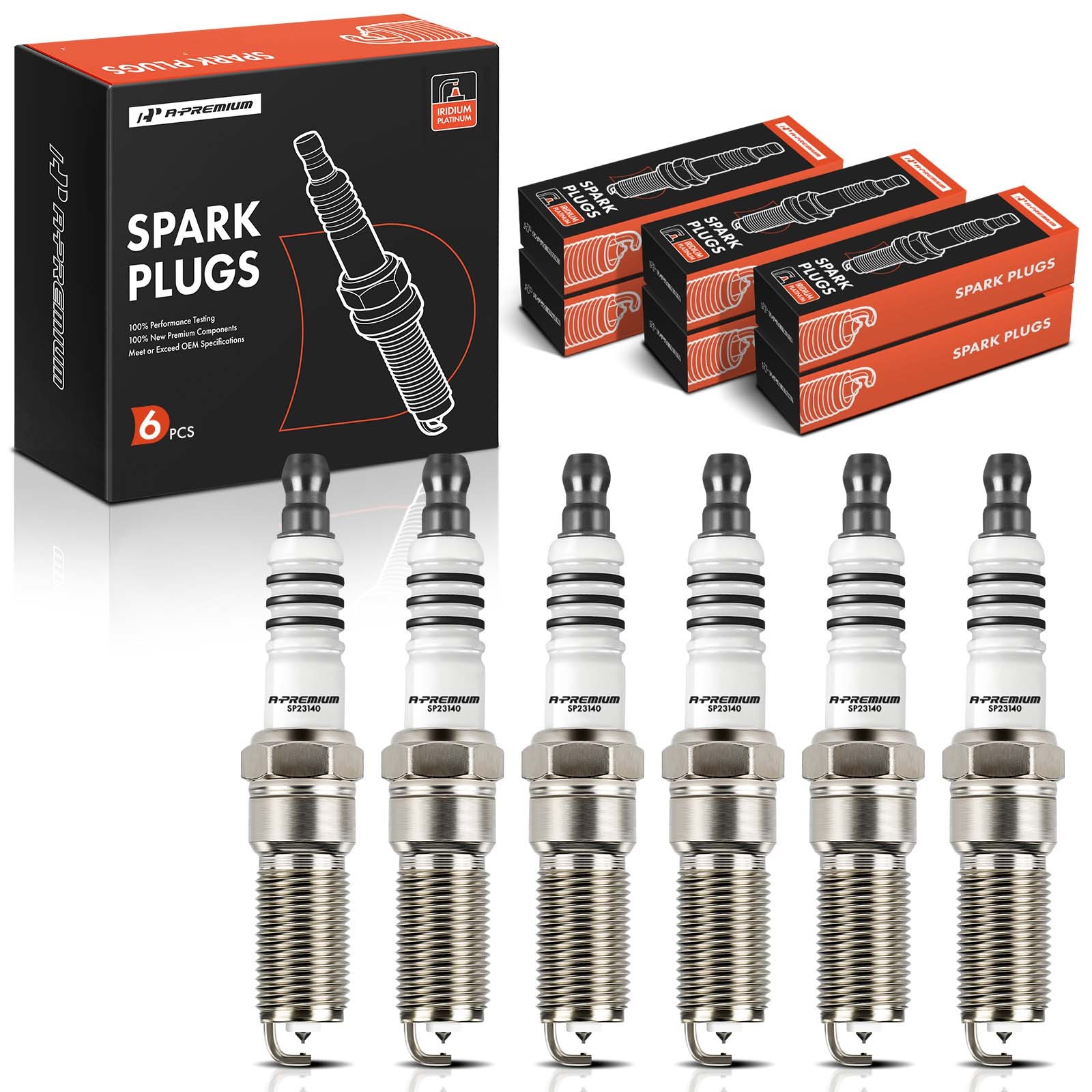 A-Premium 6x Iridium & Platinum Spark Plugs for Jeep Wrangler 2007-2011 Dodge