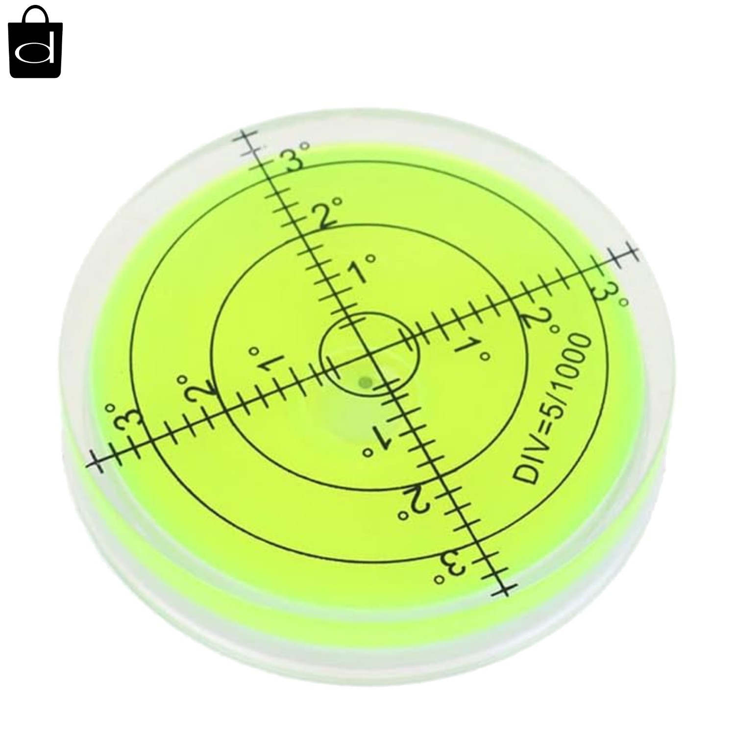 Circular 50x10mm Bubble Level with Double-Sided Adhesive for Precision Leveling