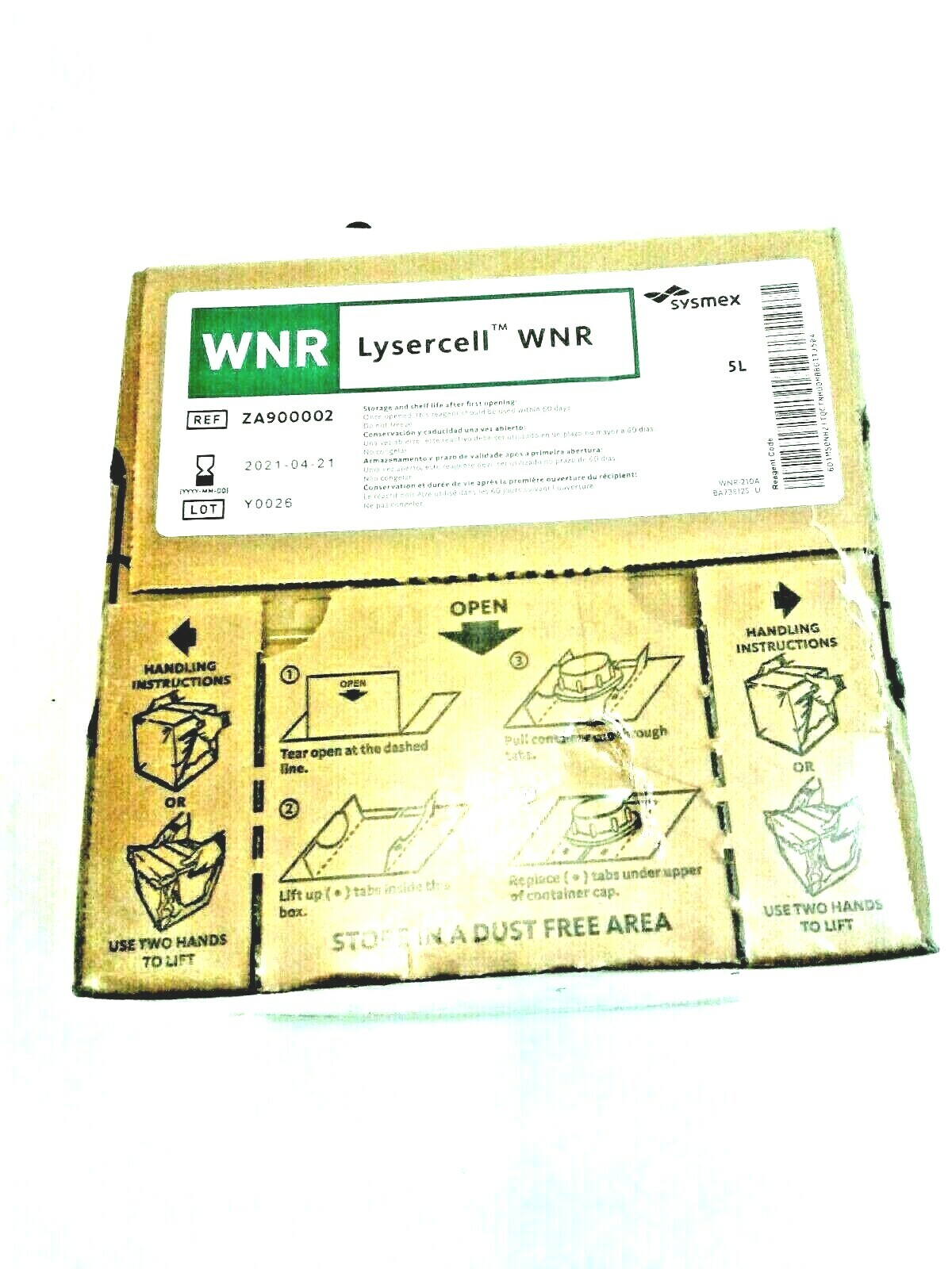 Sysmex Lysercell Wnr ZA900002 Hematology Analyzer Lysing Reagent, 5L