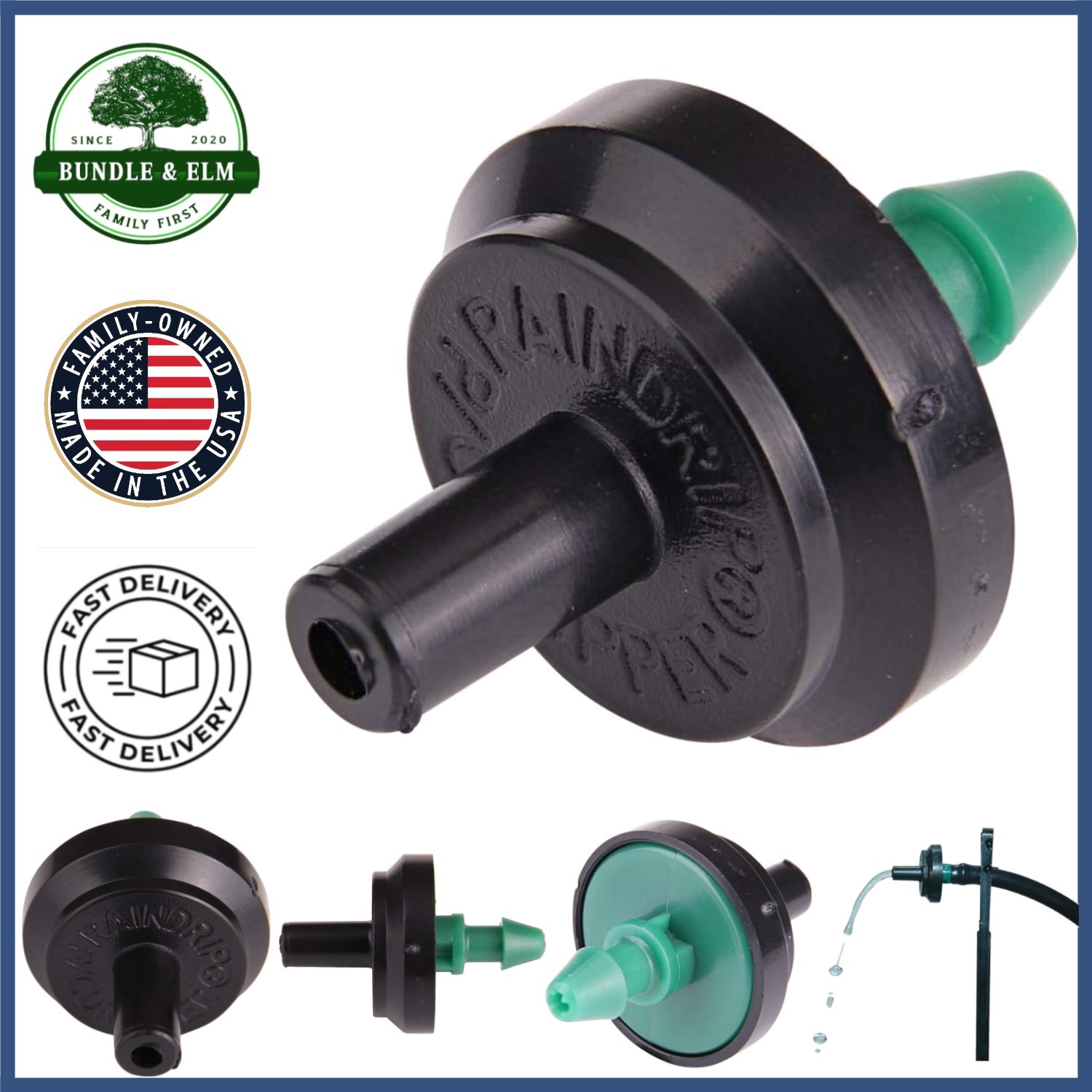 Self-Cleaning Drip Irrigation Emitters for Shrubs, Trees, and Container Plants