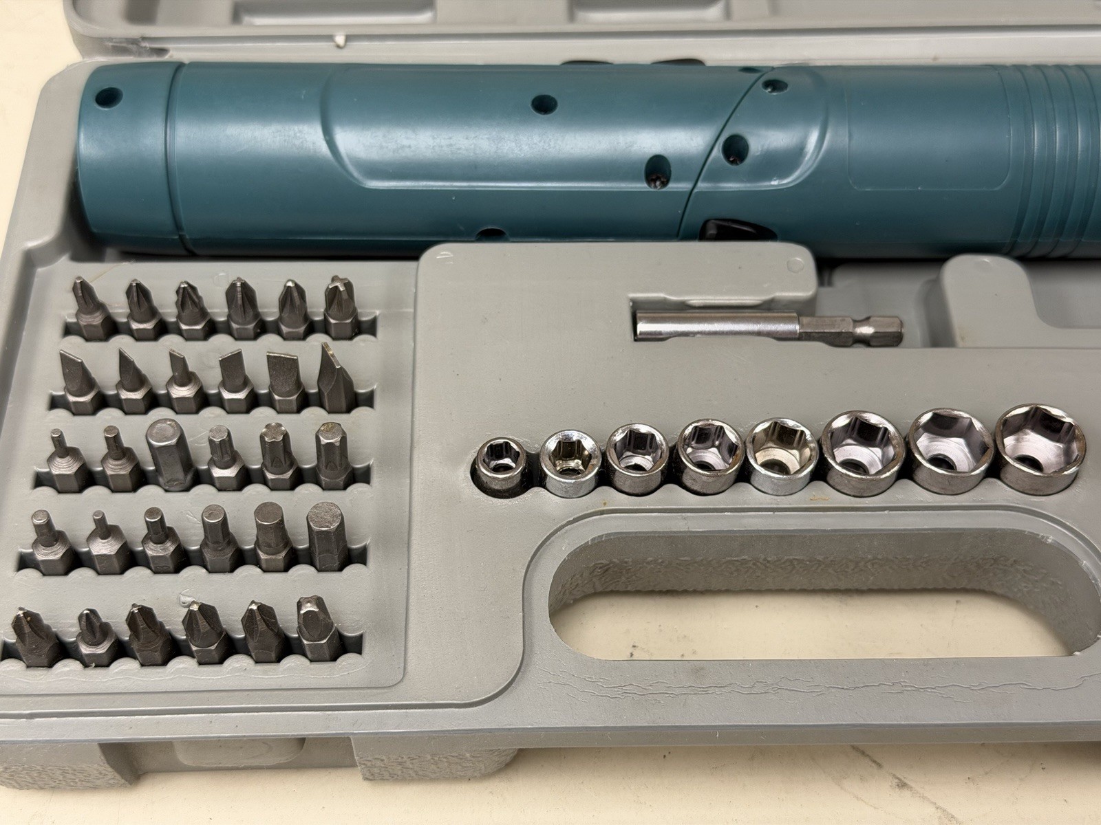 Cordless Electric Screwdriver Set w/ 30 Bits, Socket Set & Charger - Hard Case