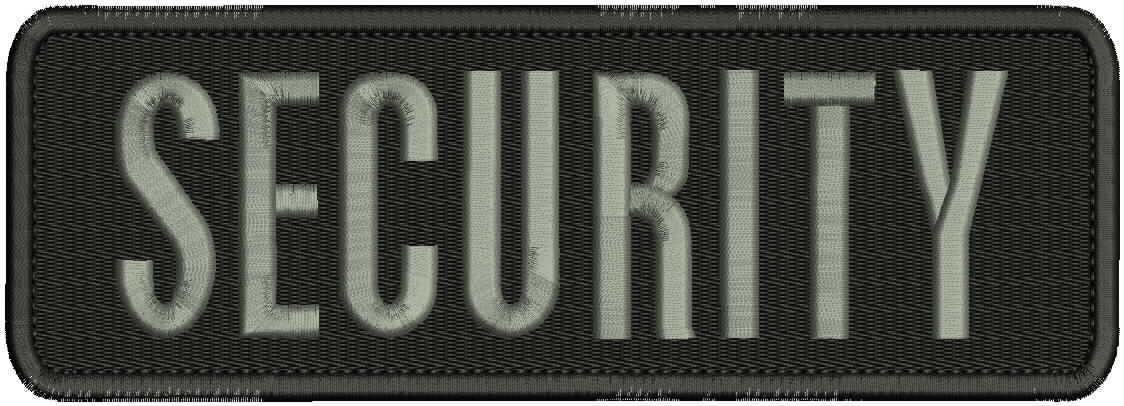 Security embroidery patch 3X9 hook grey letters