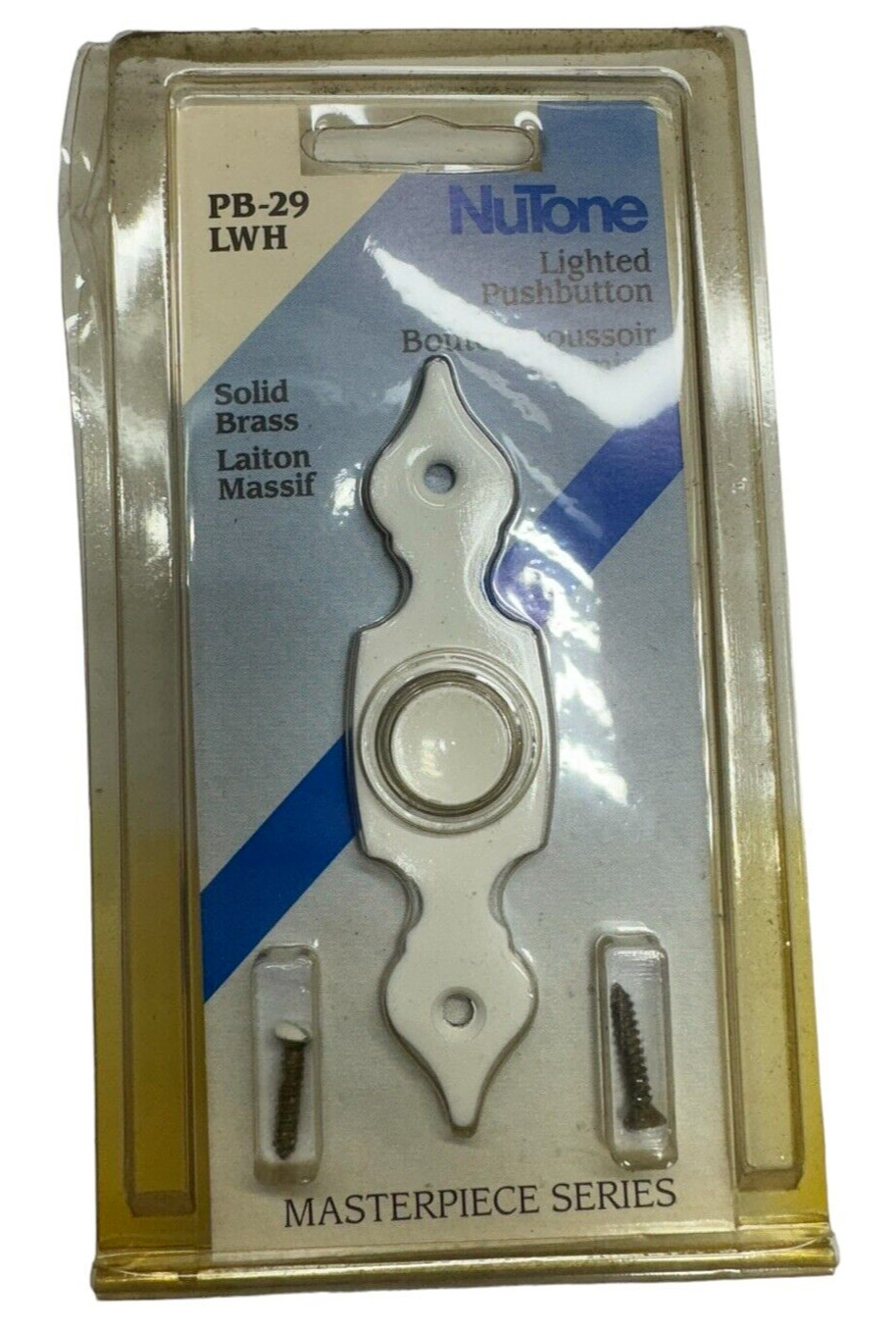 NuTone PB-29LWH Pushbutton Lighted Door Bell Solid Brass, White *Free Shipping*