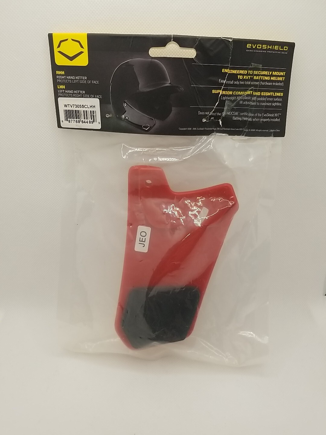 Evo XVT face shield - Red - Left hand hitter New Open Bag Blemish