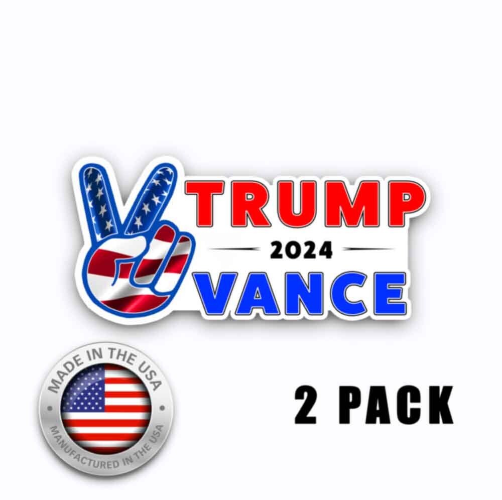 Donald Trump JD Vance For President Peace 2024 Vinyl Sticker L - 5 PACK