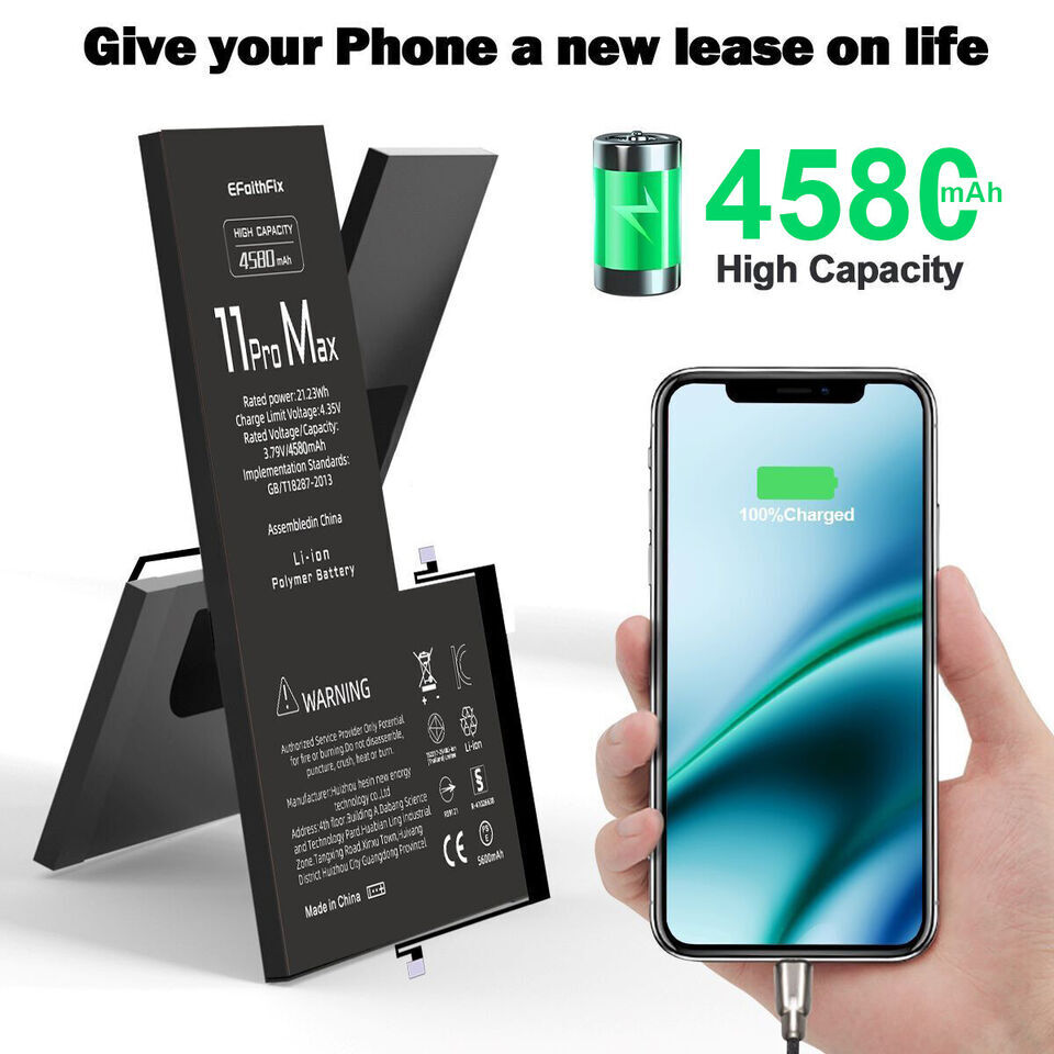 4500mAh Internal Battery Replacement For iPhone 11 Pro Max High Capacity Lot