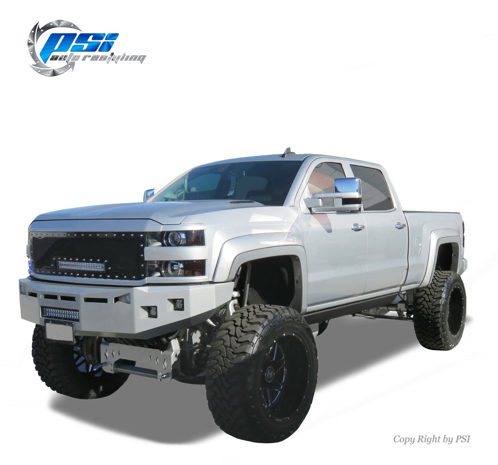 Extension w/ Trim Fender Flares Fits Silverado 1500 14-18 2500HD 3500HD 15-19