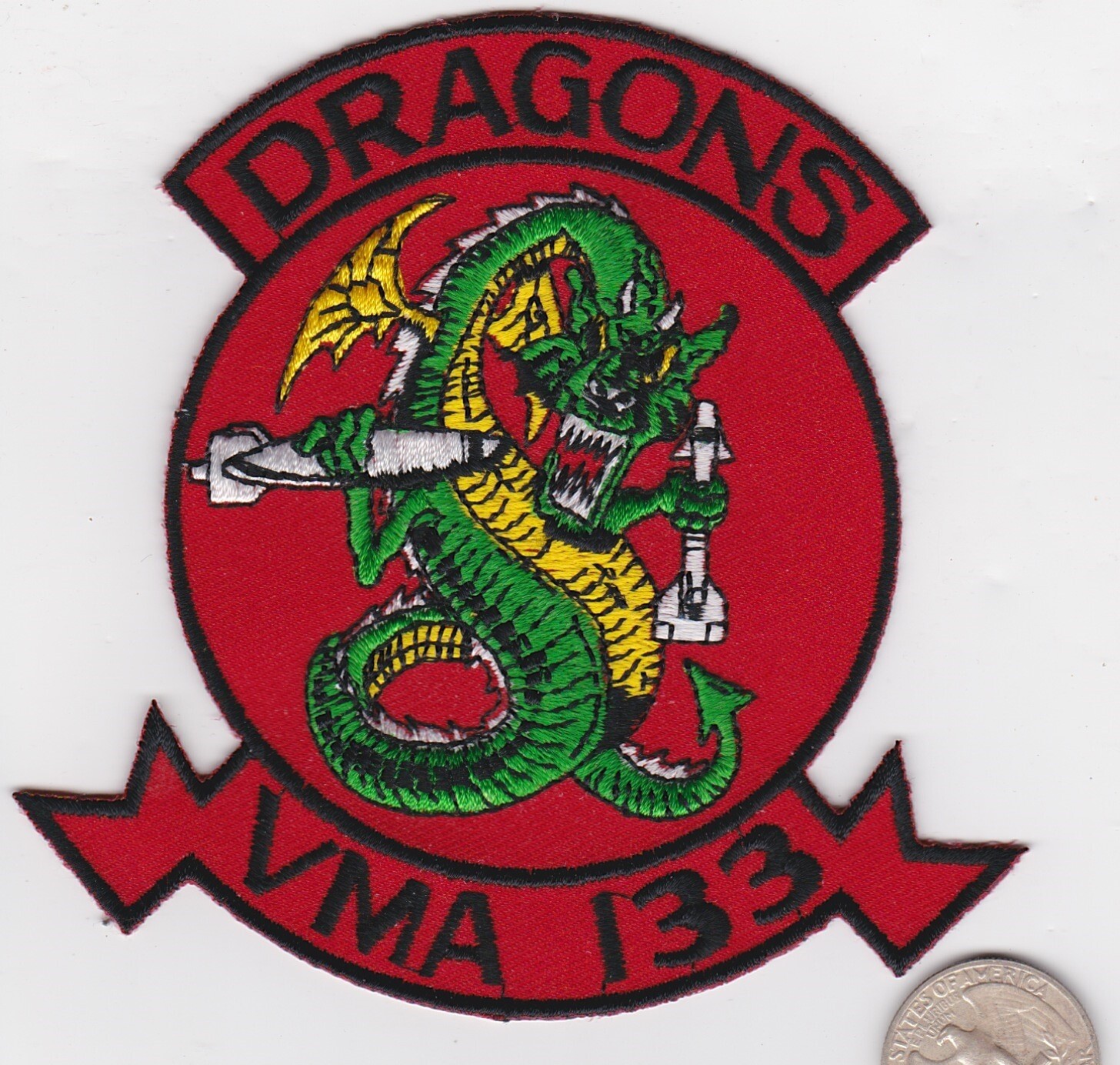 US Marine Corps Naval Aviation DRAGONS VMA 133 ATTACK Squadron Patch