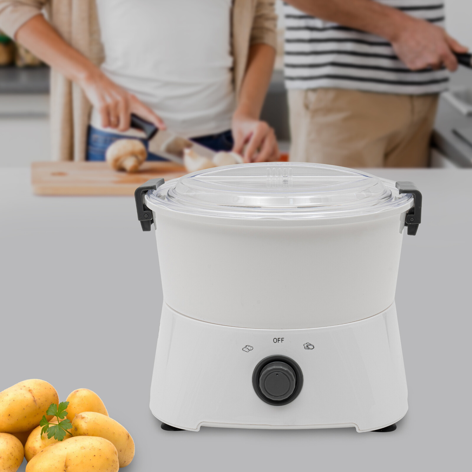 Electric Potato Peeler Table Kitchen Automatic Peeler Spinner Peeling Machine