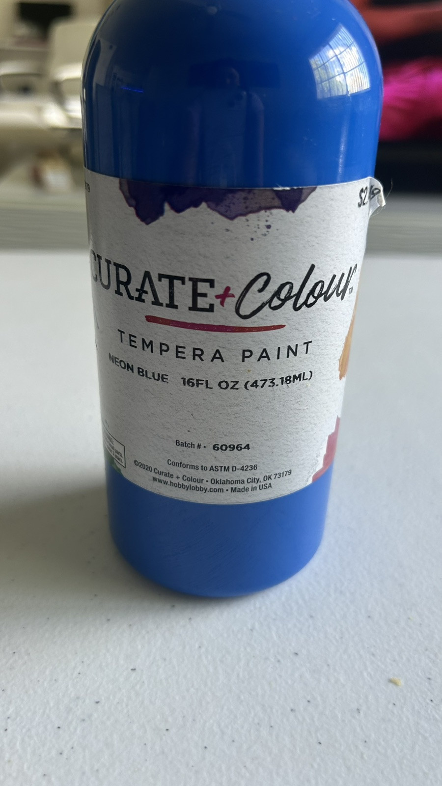 Tempera Paint Neón Blue 16oz