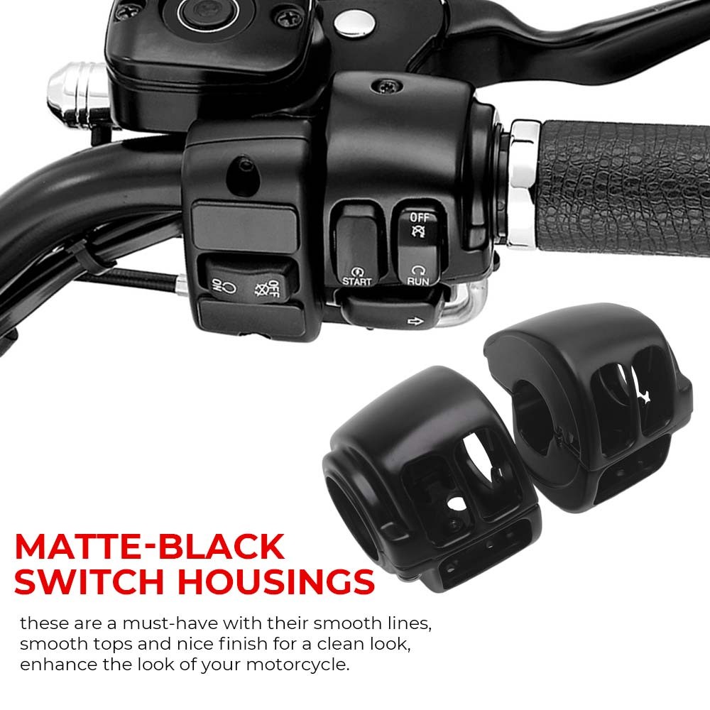 Black Switch Housing Cover w/ Button Caps For Harley Sportster XL Dyna Row Rider
