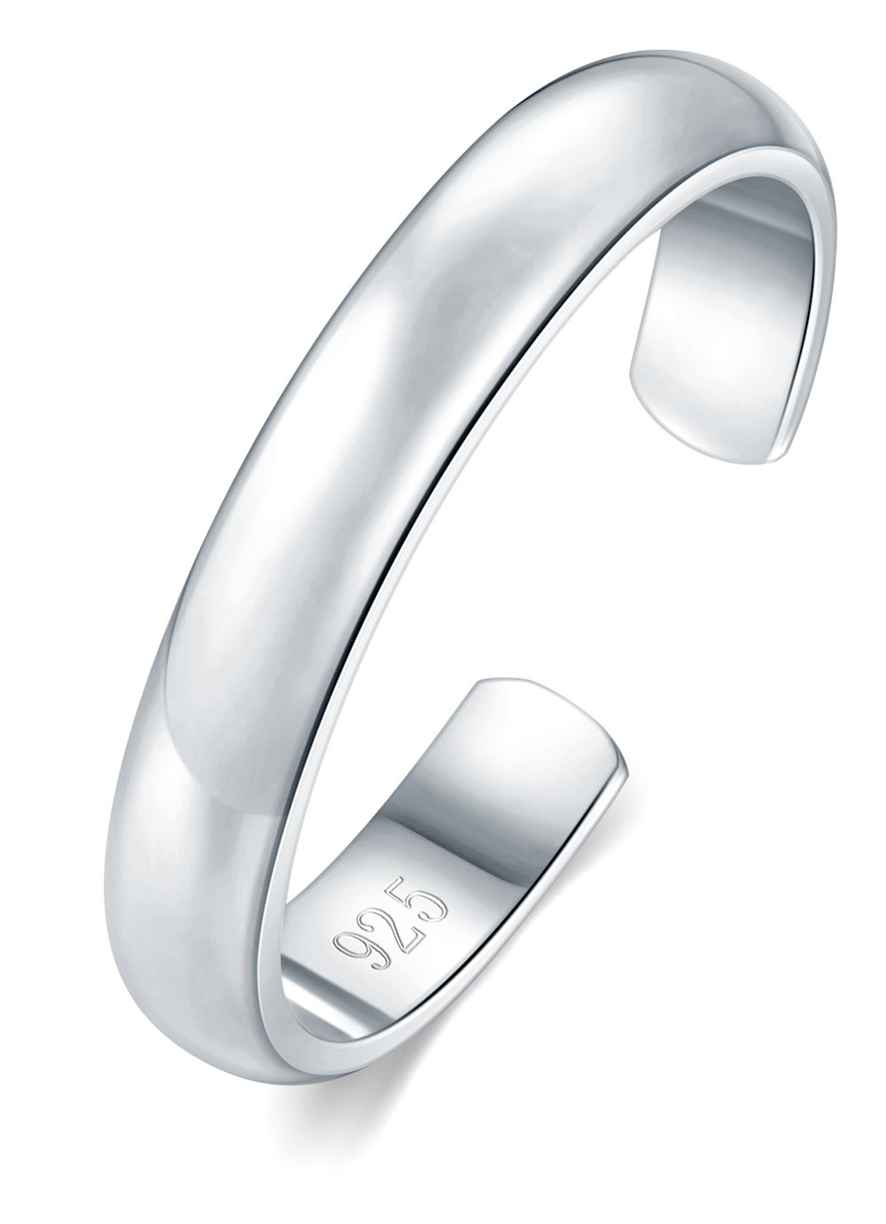 BORUO 925 Sterling Silver Toe Ring, 925 3mm Ring
