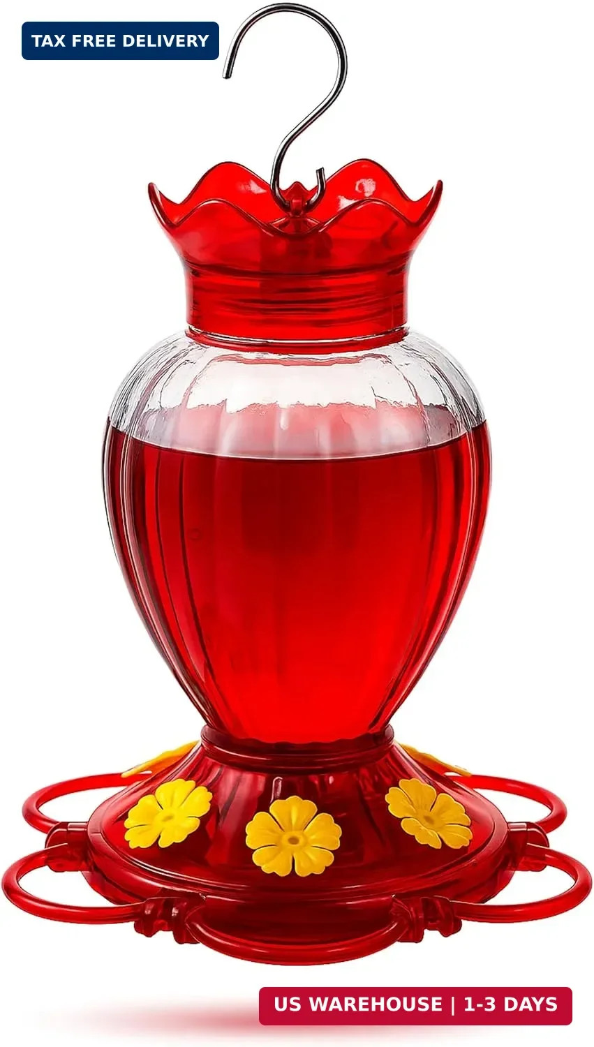Hummingbird Feeder 20 oz Glass Hummingbird Feeders for Outdoors, with Built-in A
