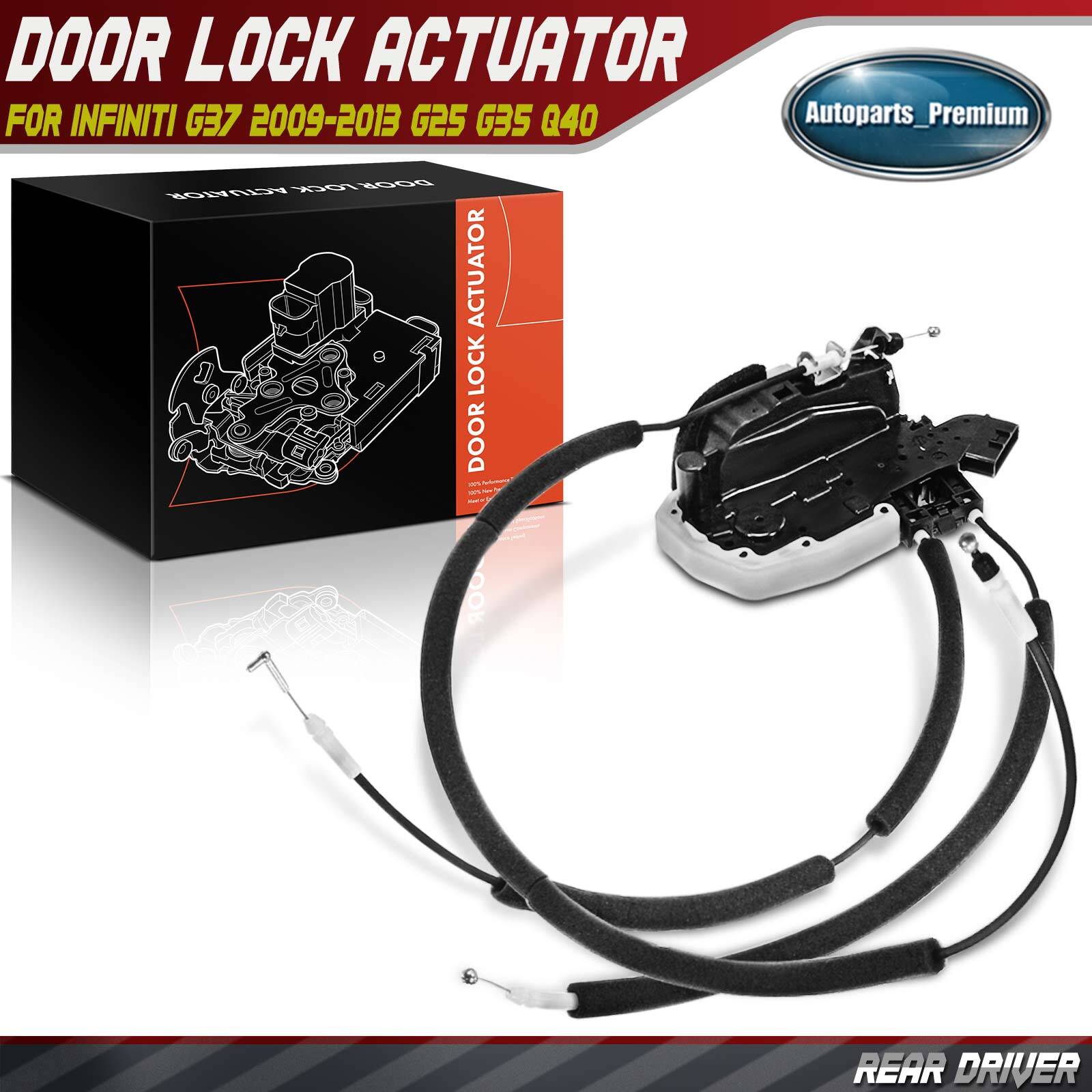 Rear Left Door Lock Actuator for Infiniti G37 2009-2013 G25 G35 Q40 Sedan 2Pins