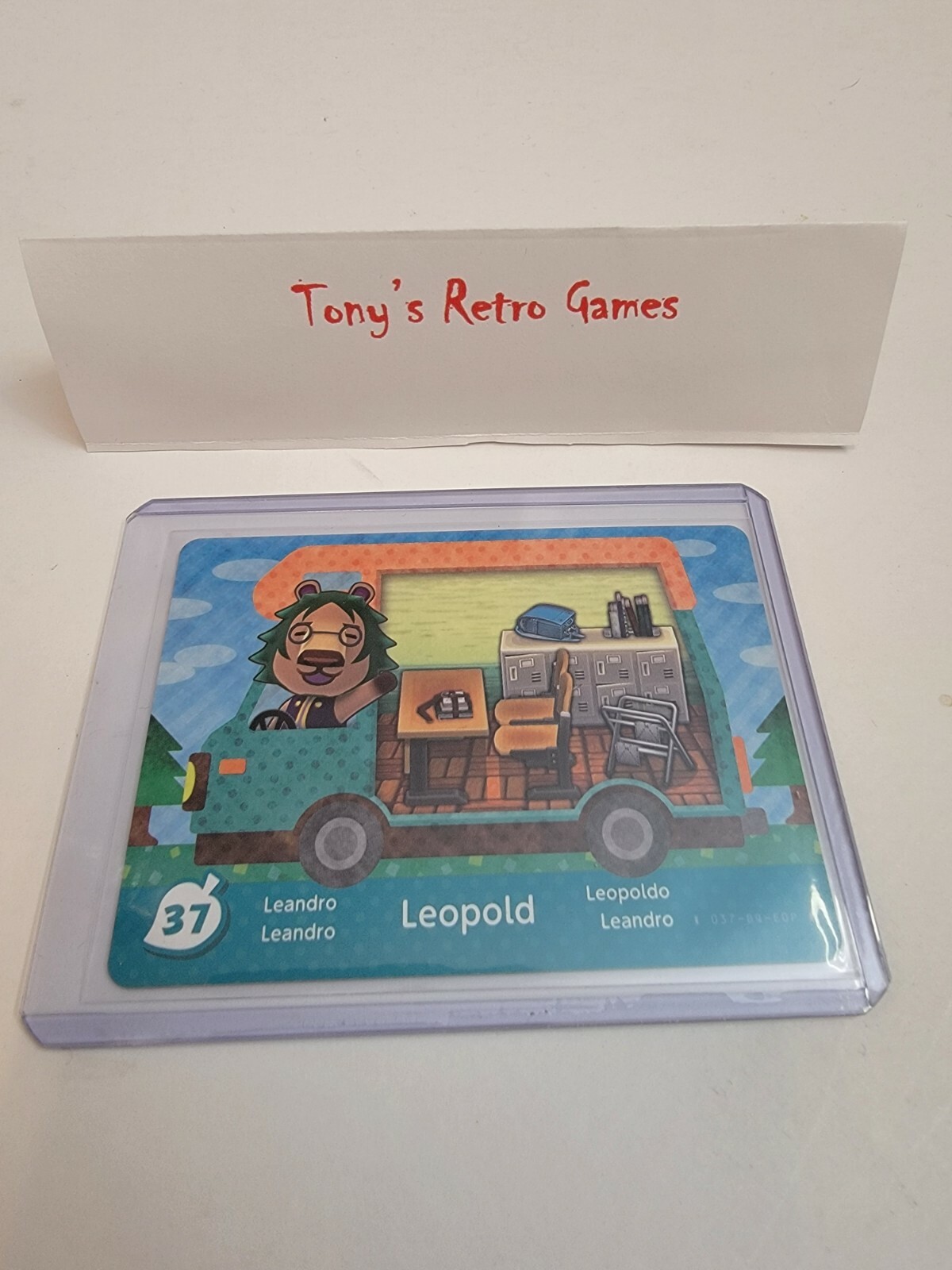 *EUROPEAN* 37 LEOPOLD WELCOME HOME NINTENDO ANIMAL CROSSING RV EUR AMIIBO CARD!!