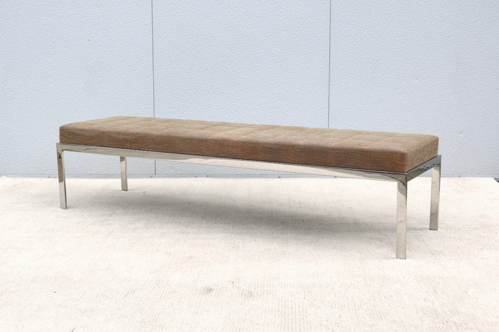 Mid-Century Modern Style Cumberland Large Rectangular Cambridge Metal Bench
