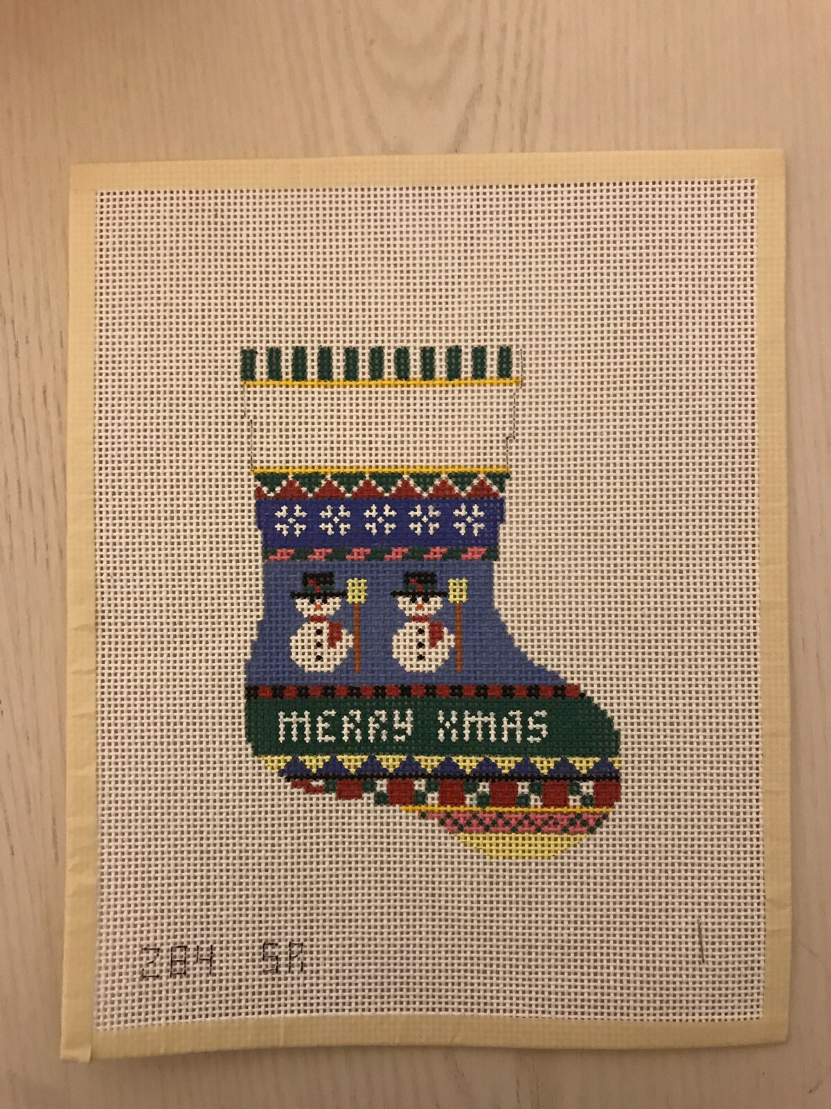 Susan Roberts Handprinted  Canvas merry Xmas # 284