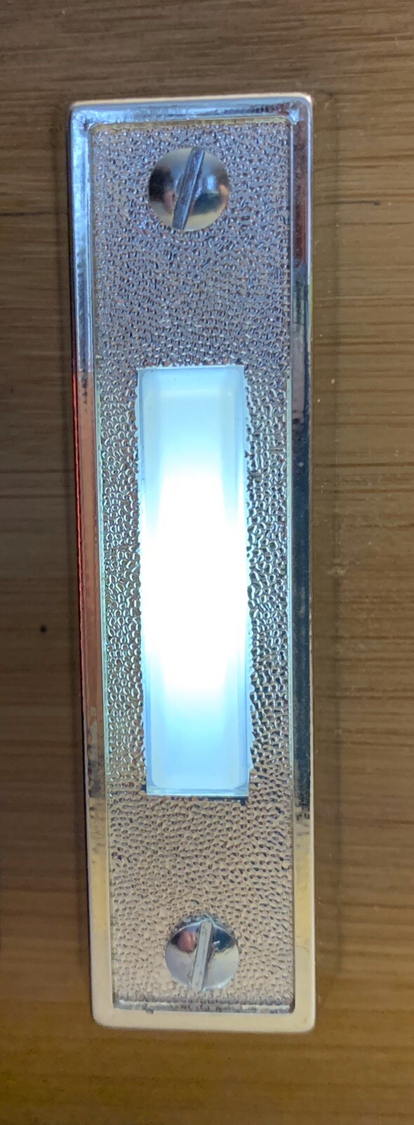 Silver Doorbell Button White Led Lighted Wired Made in USA Choice Blue Red Green