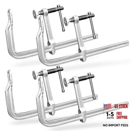 12-Inch Heavy-Duty F-Clamps 12 Inch x 4-3/4 Inch (300×120mm)/1,320 Lbs 4-Pack