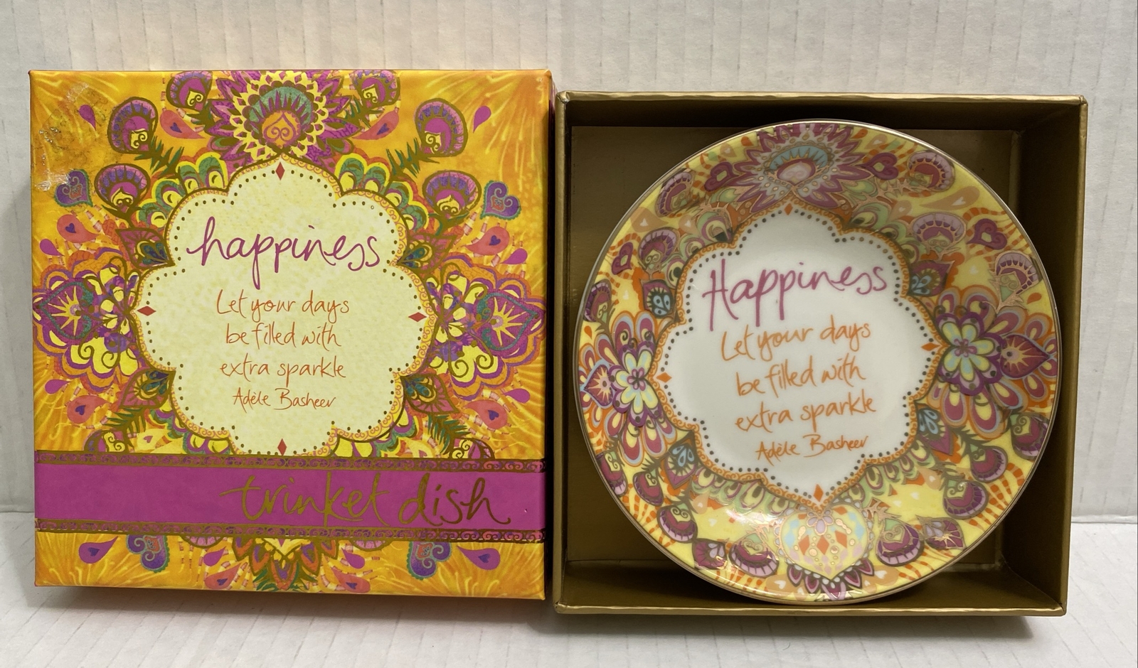Intrinsic 4" Happiness Trinket Dish In Box 2019