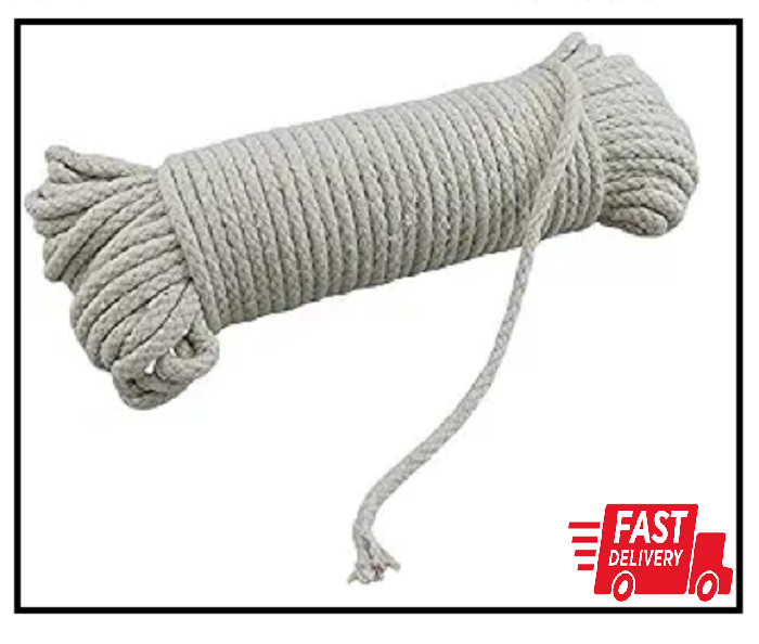 100 Ft Heavy Duty Braided Cotton Rope Clothesline #6 1/4" 6 mm Multi Purpose ..*