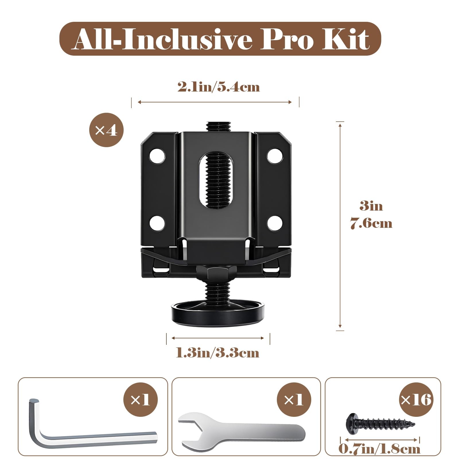 Heavy Duty Leveling Feet, 4 Pack Adjustable Furniture Levelers with 1320LB Ca...