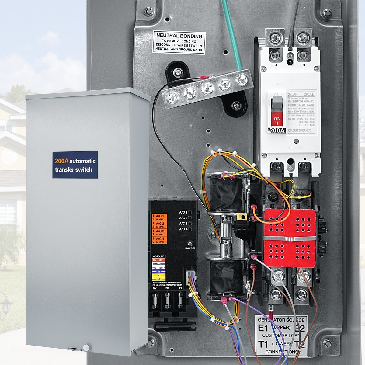 200 Amp Single Phase Generator Automatic Transfer Switch for Generac RXSW200A3