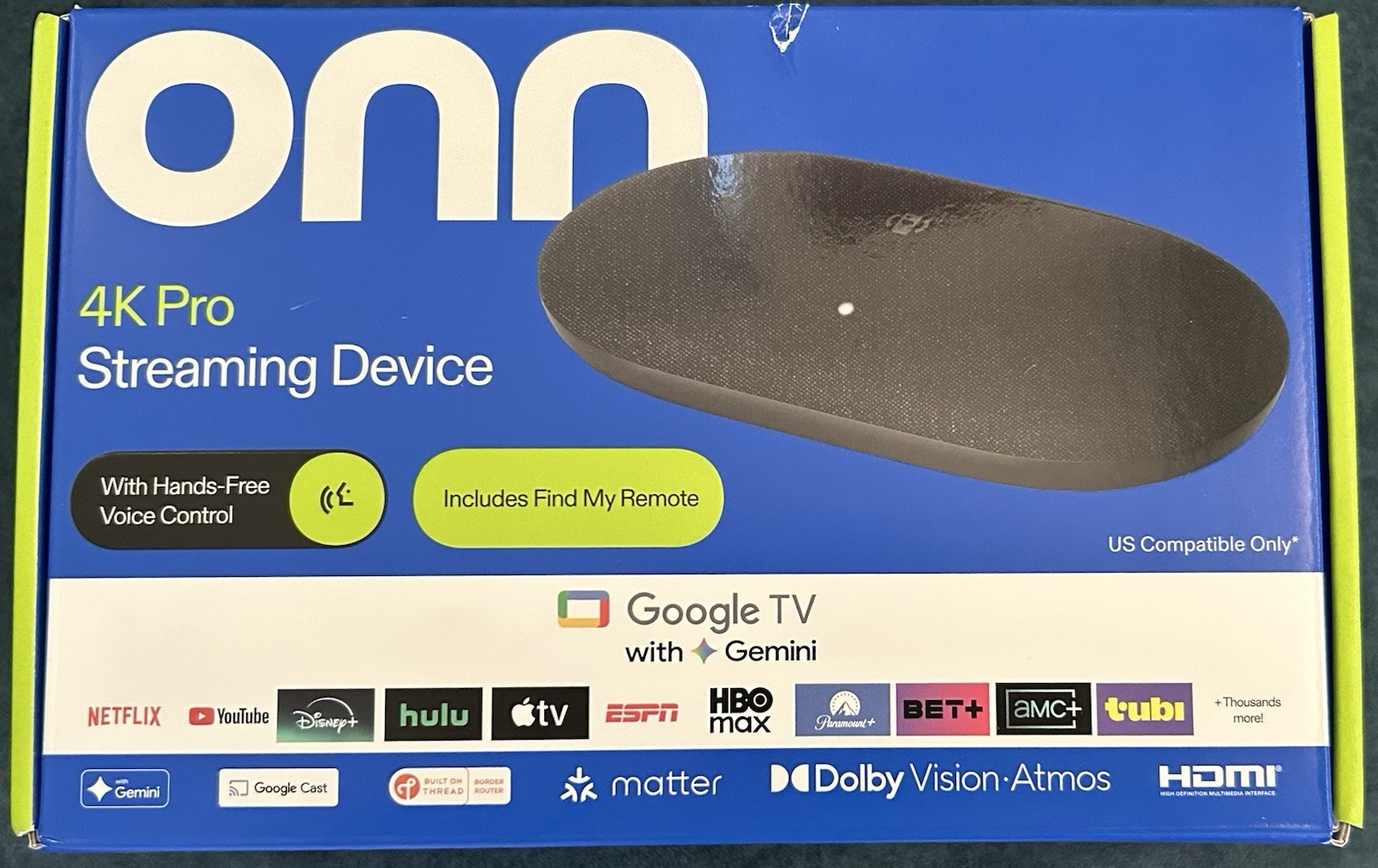 New 2026 onn 4K Pro Streaming Device Google TV w/ Gemini