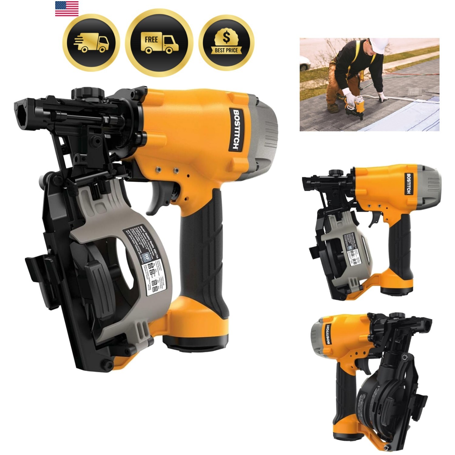 15-Degree Coil Roofing Pneumatic Nailer