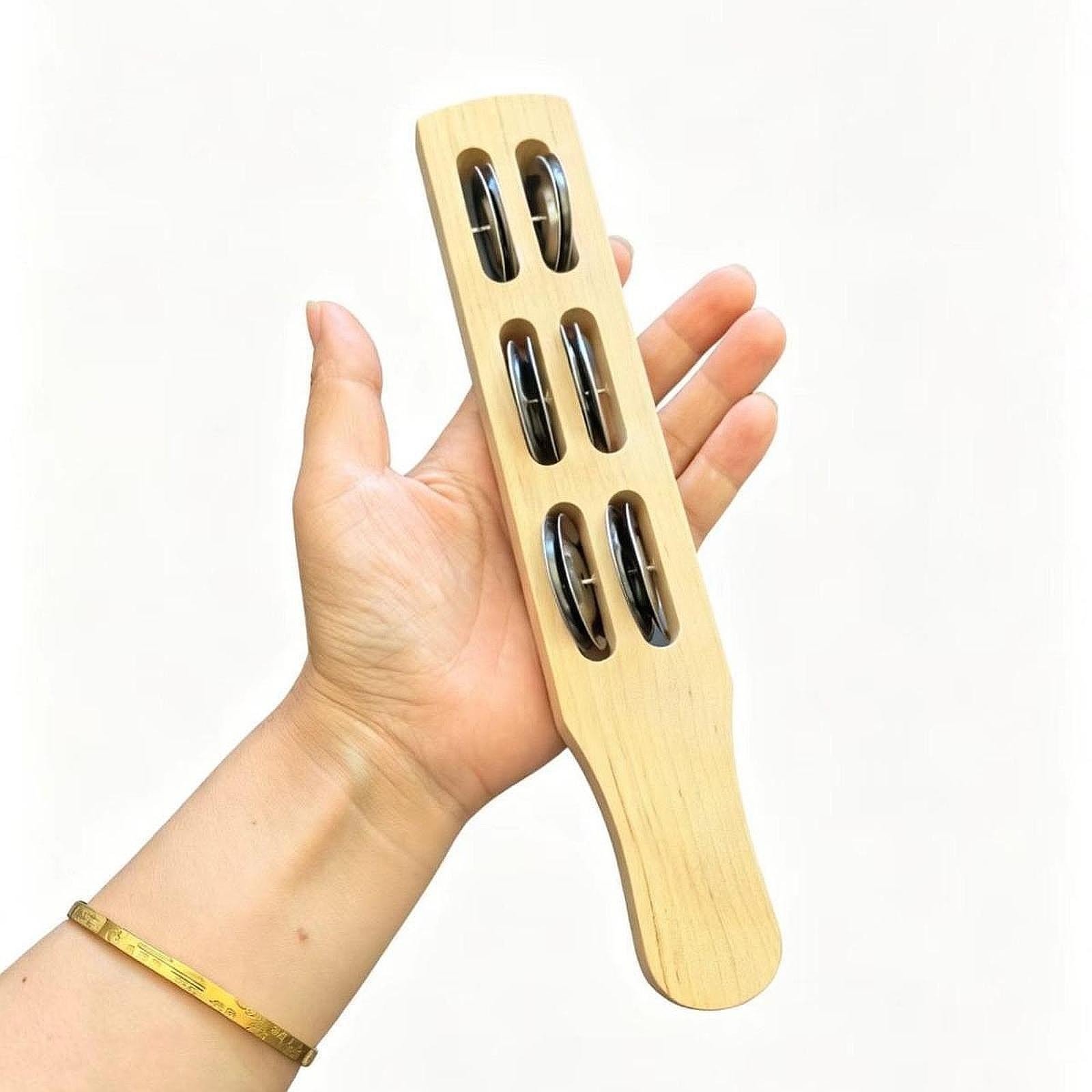Hand Sleigh Bells Wooden Shaker Bells Educational Decoration Musical Percussion