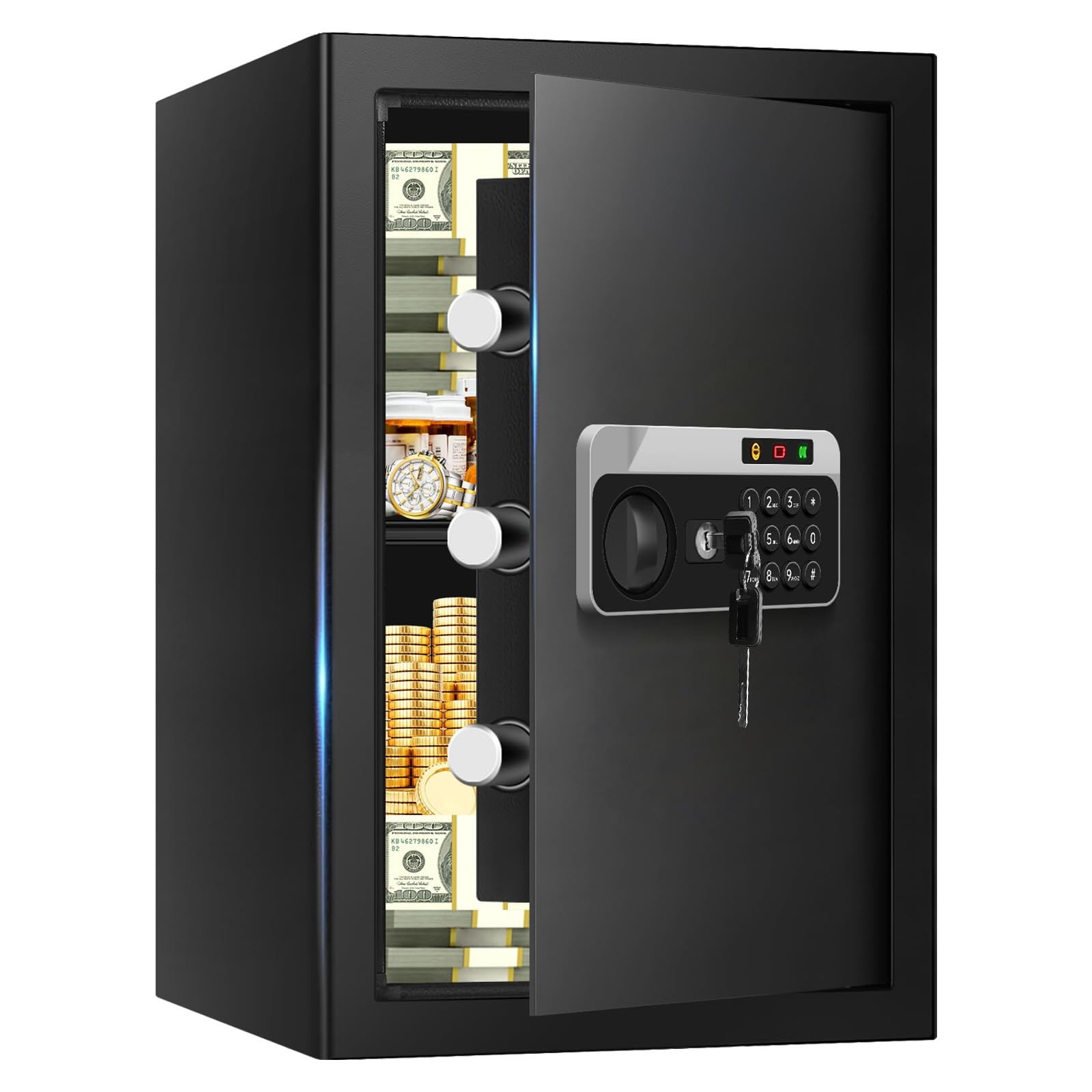 3.3 Cuft Large Fireproof Safes, Security Safe Box Cuft, Black